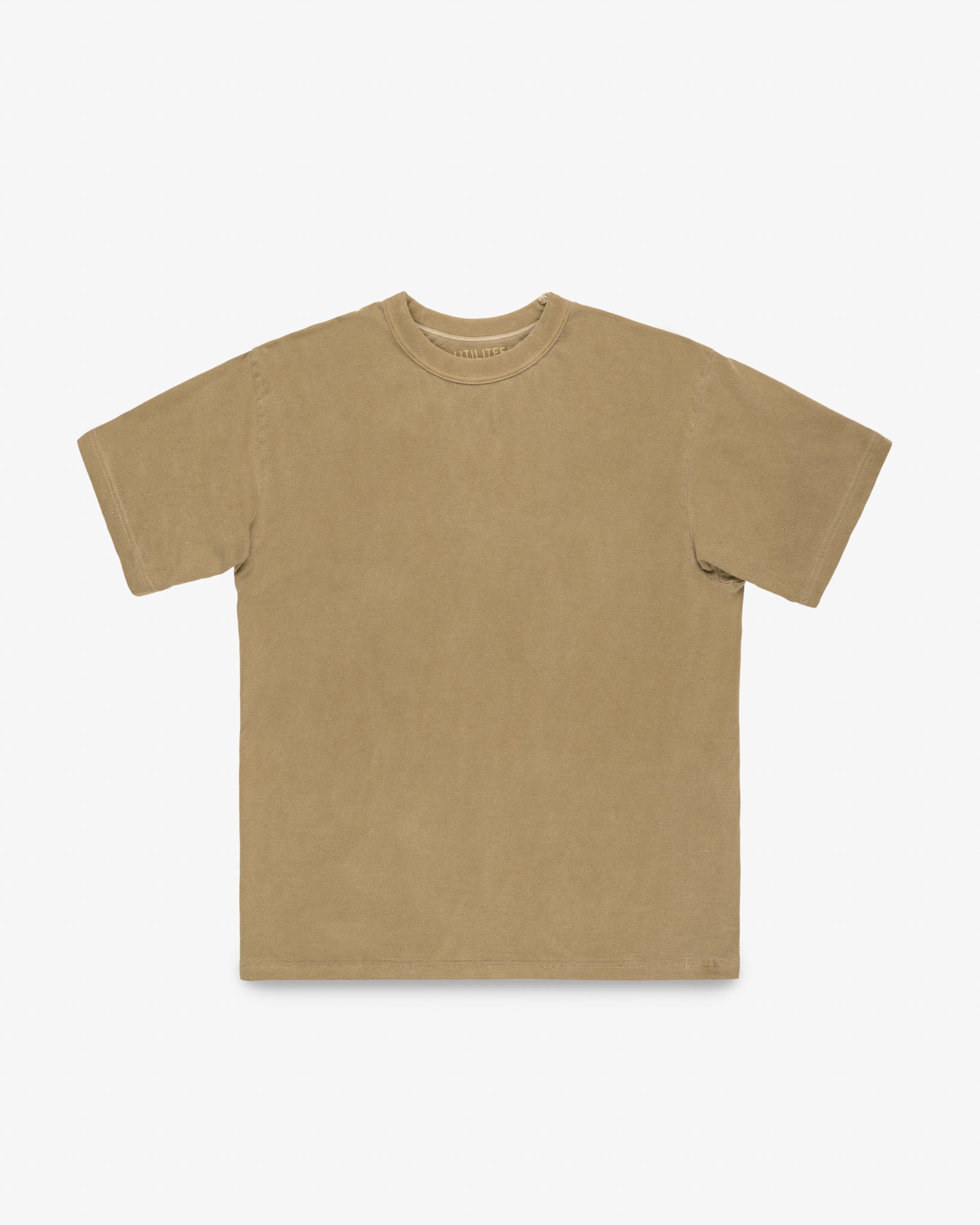 UTILITEES - 5.5oz Loopwheel Crew Neck T-Shirt - Khaki