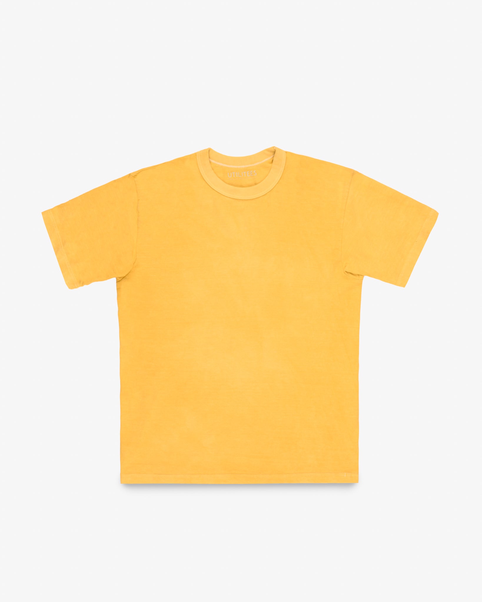 UTILITEES - 5.5oz Loopwheel Crew Neck T-Shirt - Hand Dyed Yellow