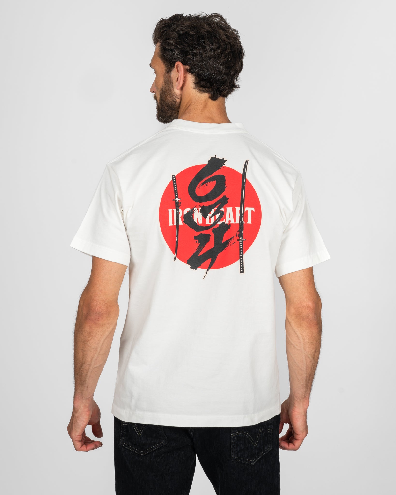 7.5oz Printed Loopwheel Crew Neck T-Shirt - White