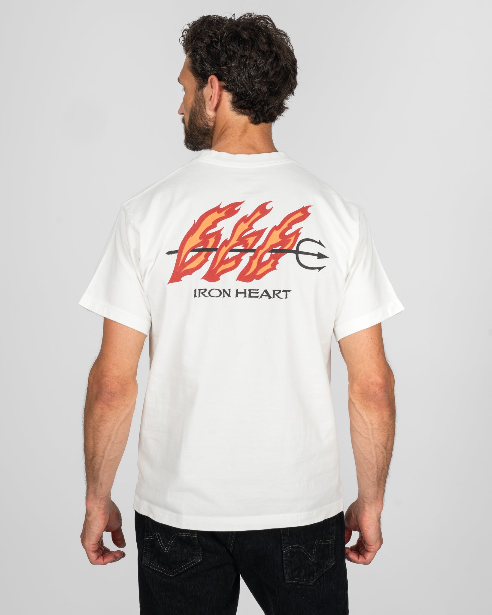 7.5oz Printed Loopwheel Crew Neck T-Shirt - White
