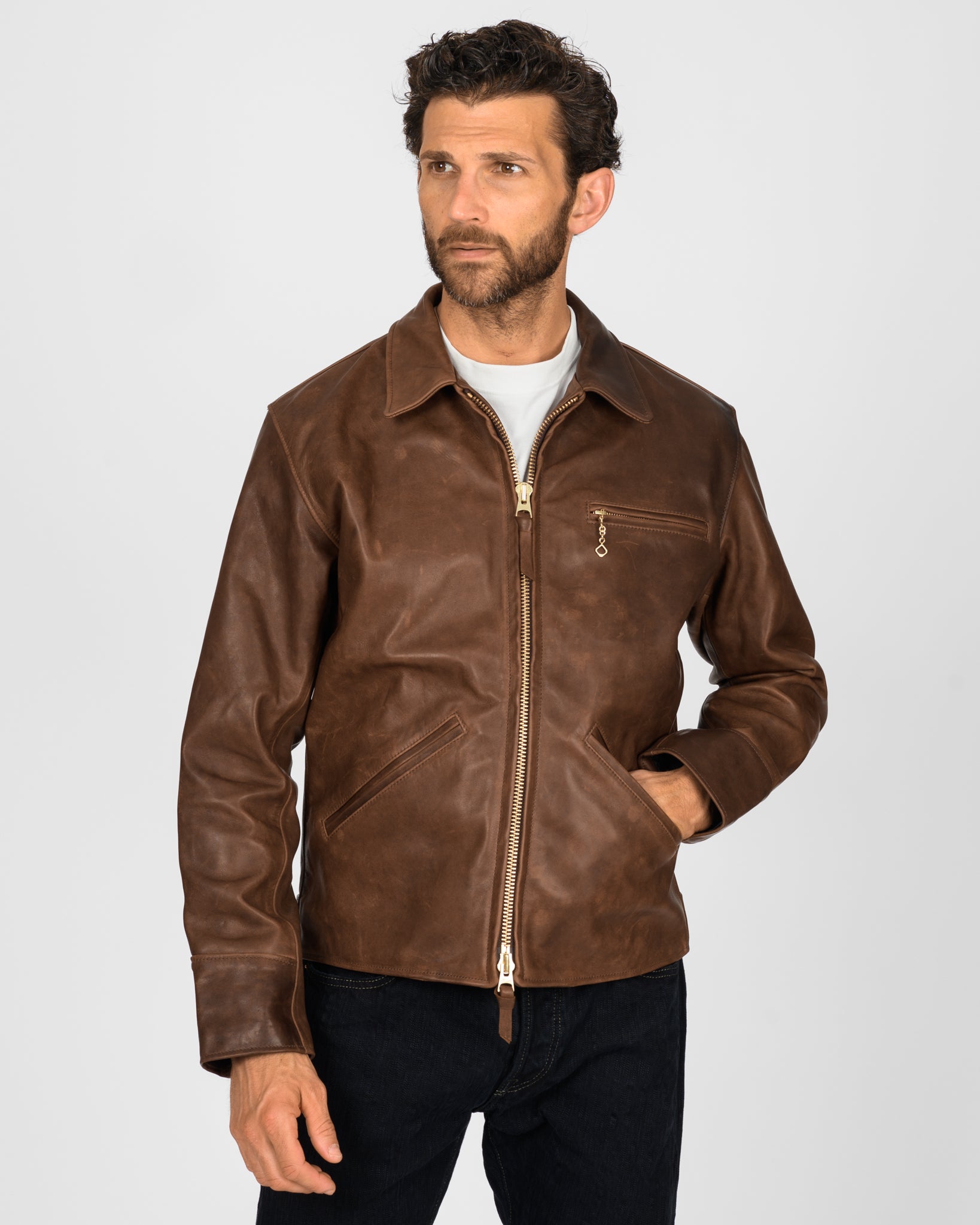 Iron Heart x Simmons Bilt Horsehide Savannah Jacket - Brown