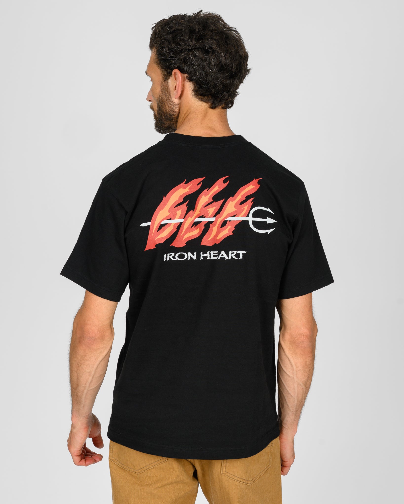 7.5oz Printed Loopwheel Crew Neck T-Shirt - Black