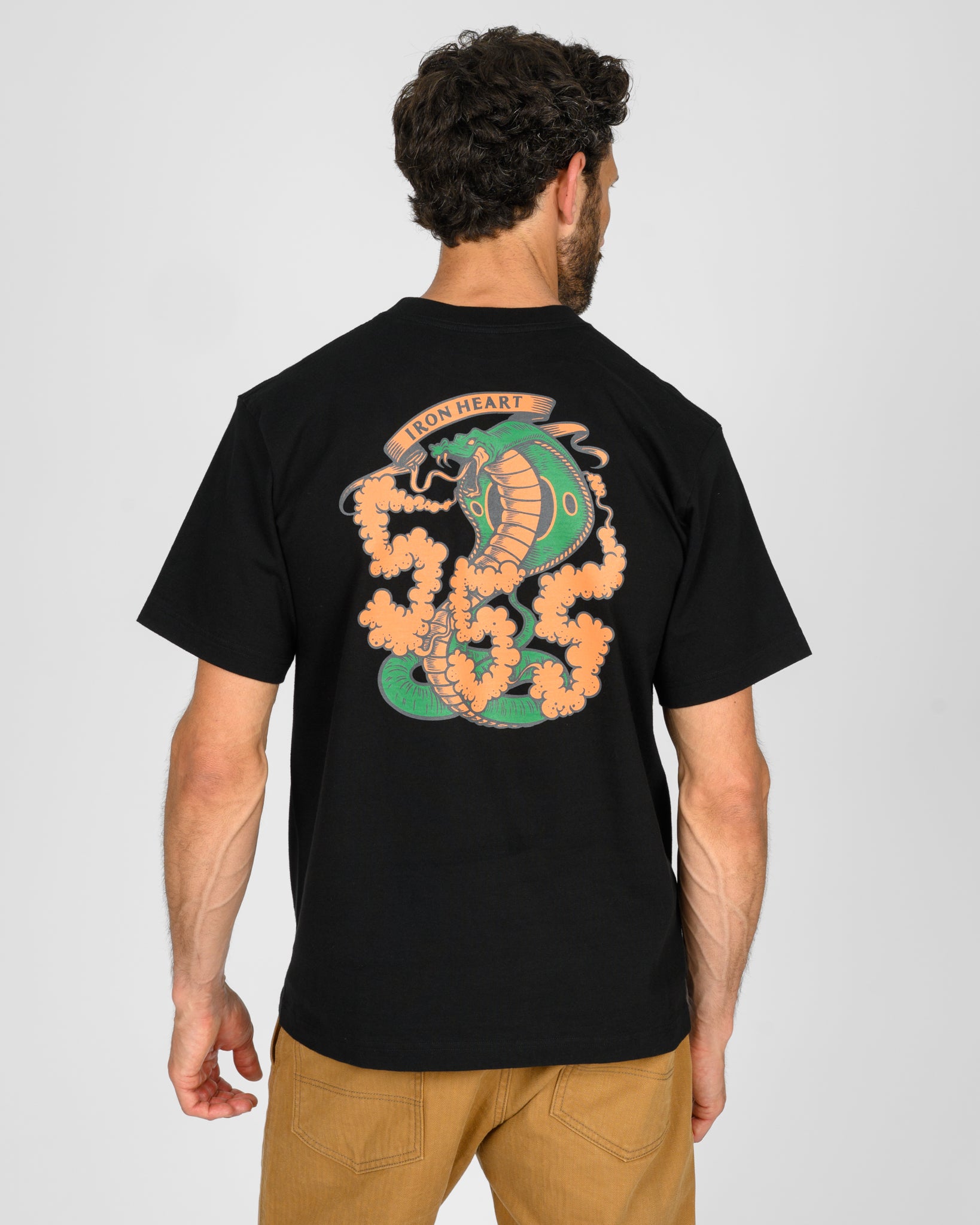 7.5oz Printed Loopwheel Crew Neck T-Shirt - Black