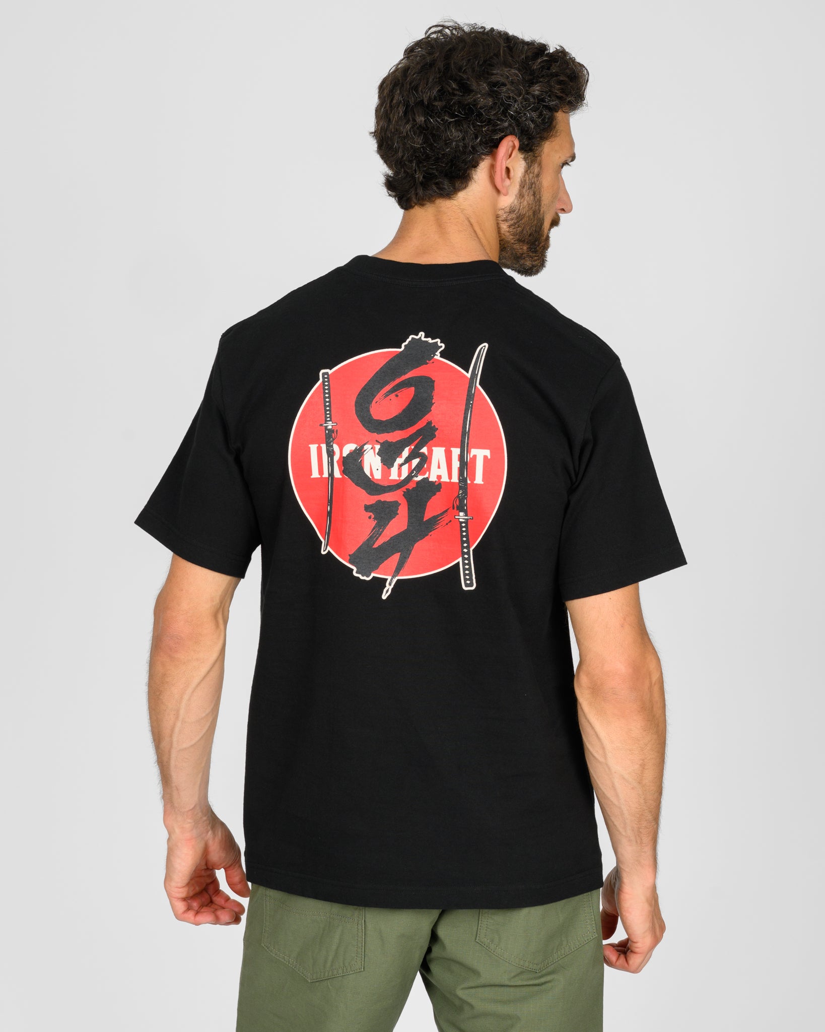 7.5oz Printed Loopwheel Crew Neck T-Shirt - Black