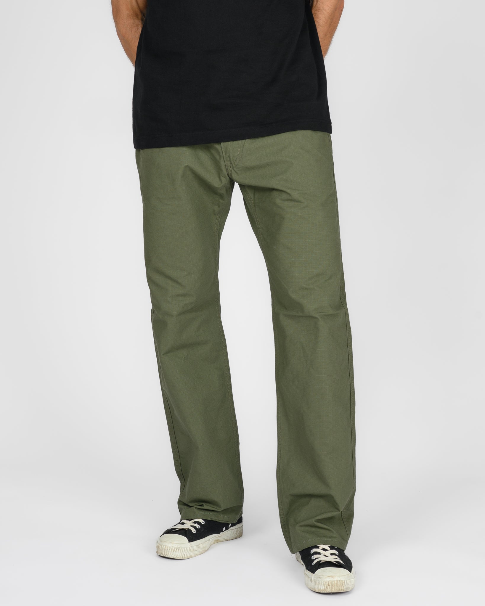 8oz Ripstop Wide Work Pants - Army Green