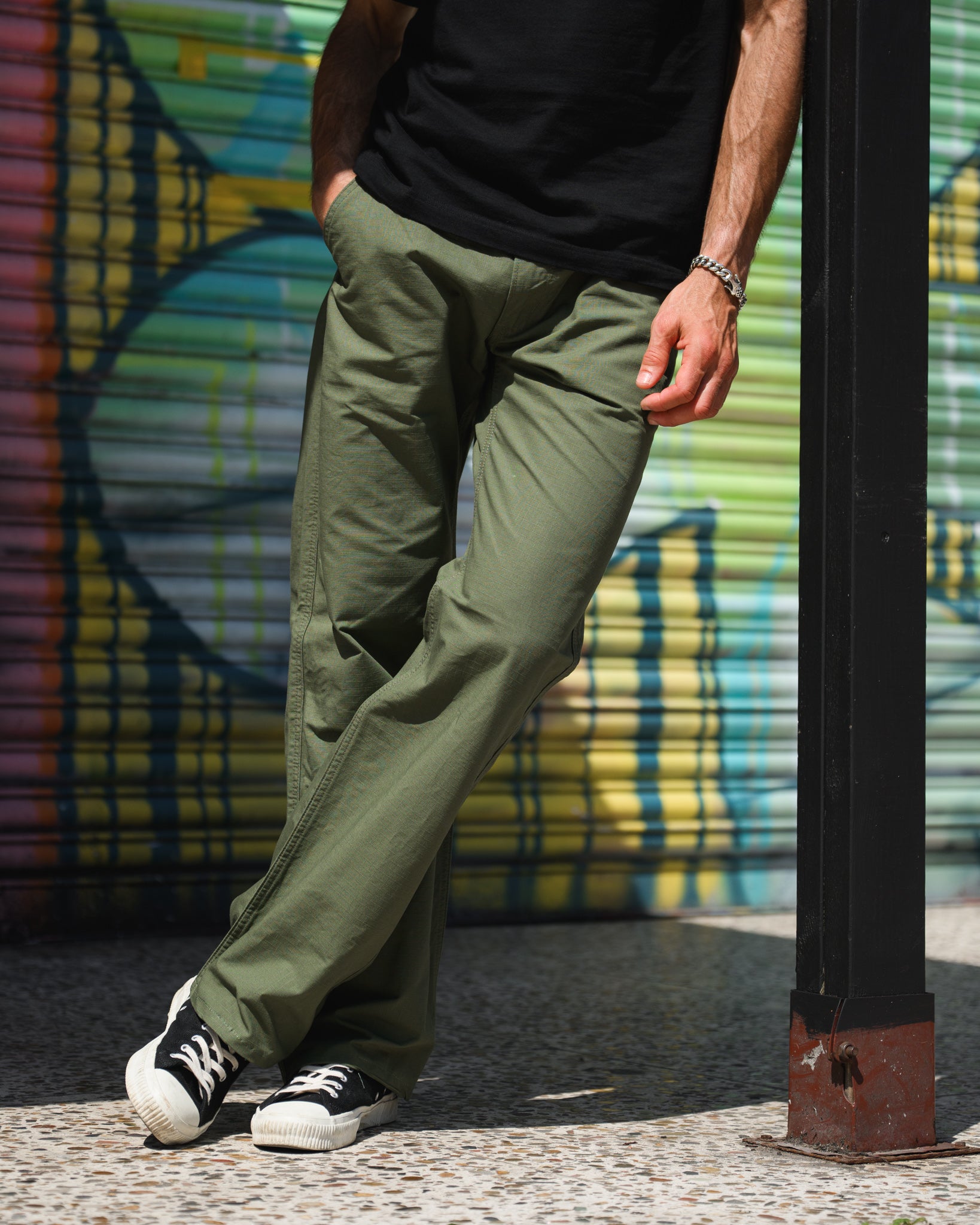 送料無料⭐GREEN CLOTHING WORK PANTS 8oz Ripstop Wide Work Pants - Army Green – Iron Heart