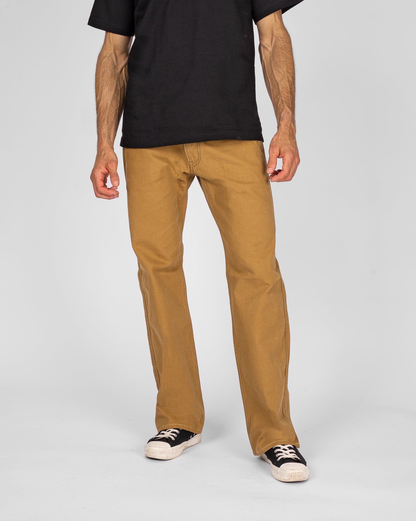 10oz Herringbone Wide Work Pants - Brown