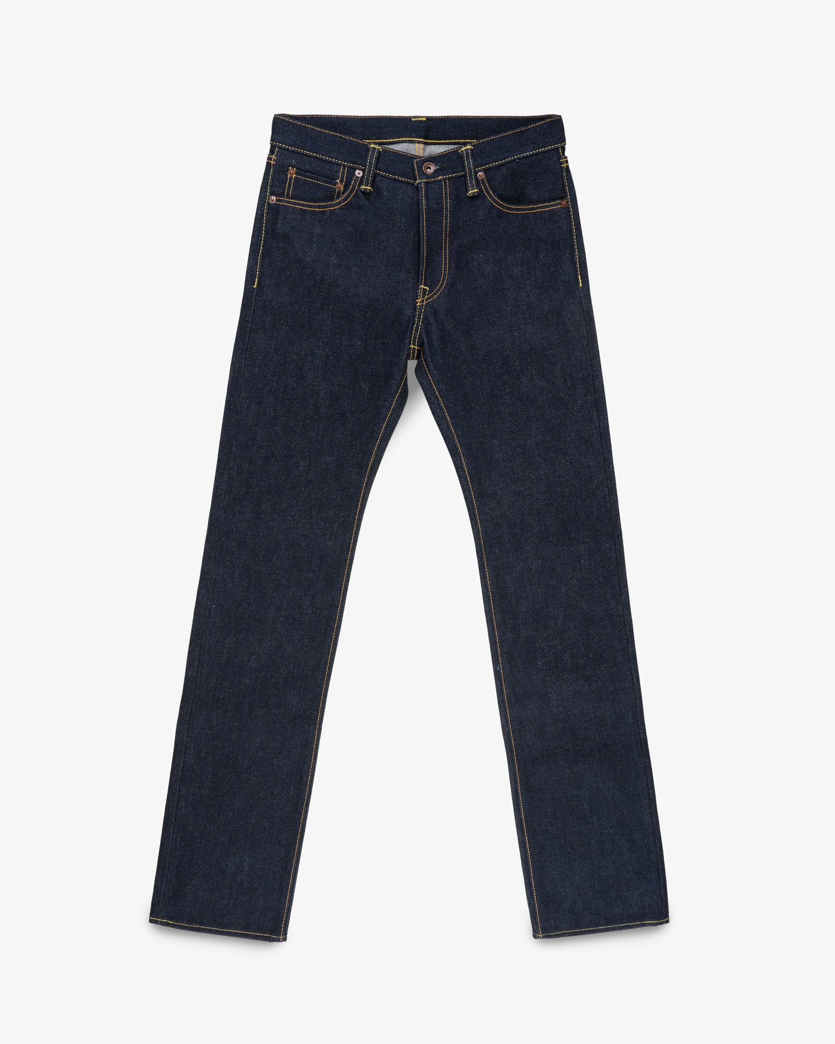 21/23oz Ultra Heavy Raw Selvedge Denim Slim Straight Cut Jeans - Indigo