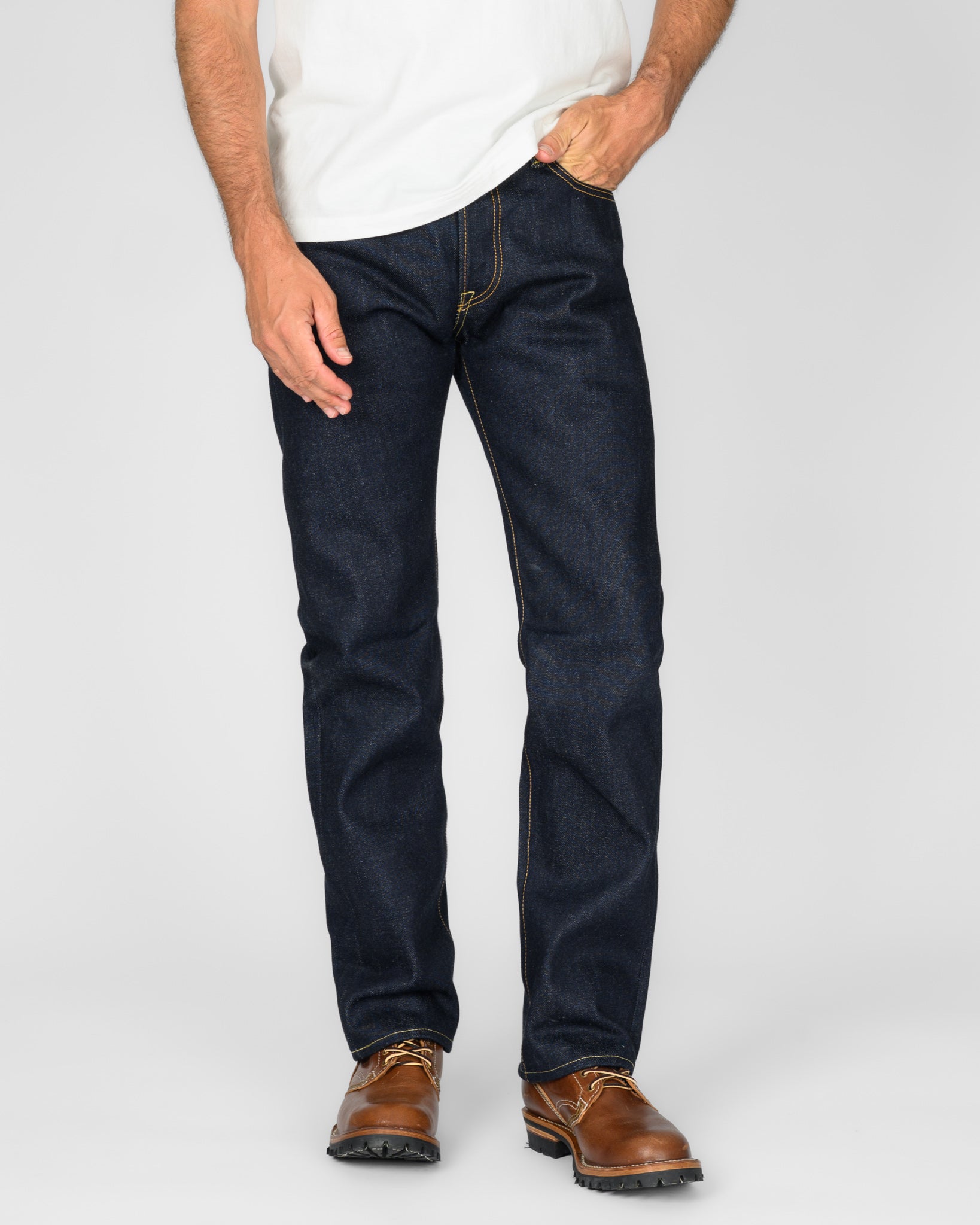 21/23oz Ultra Heavy Raw Selvedge Denim Slim Straight Cut Jeans