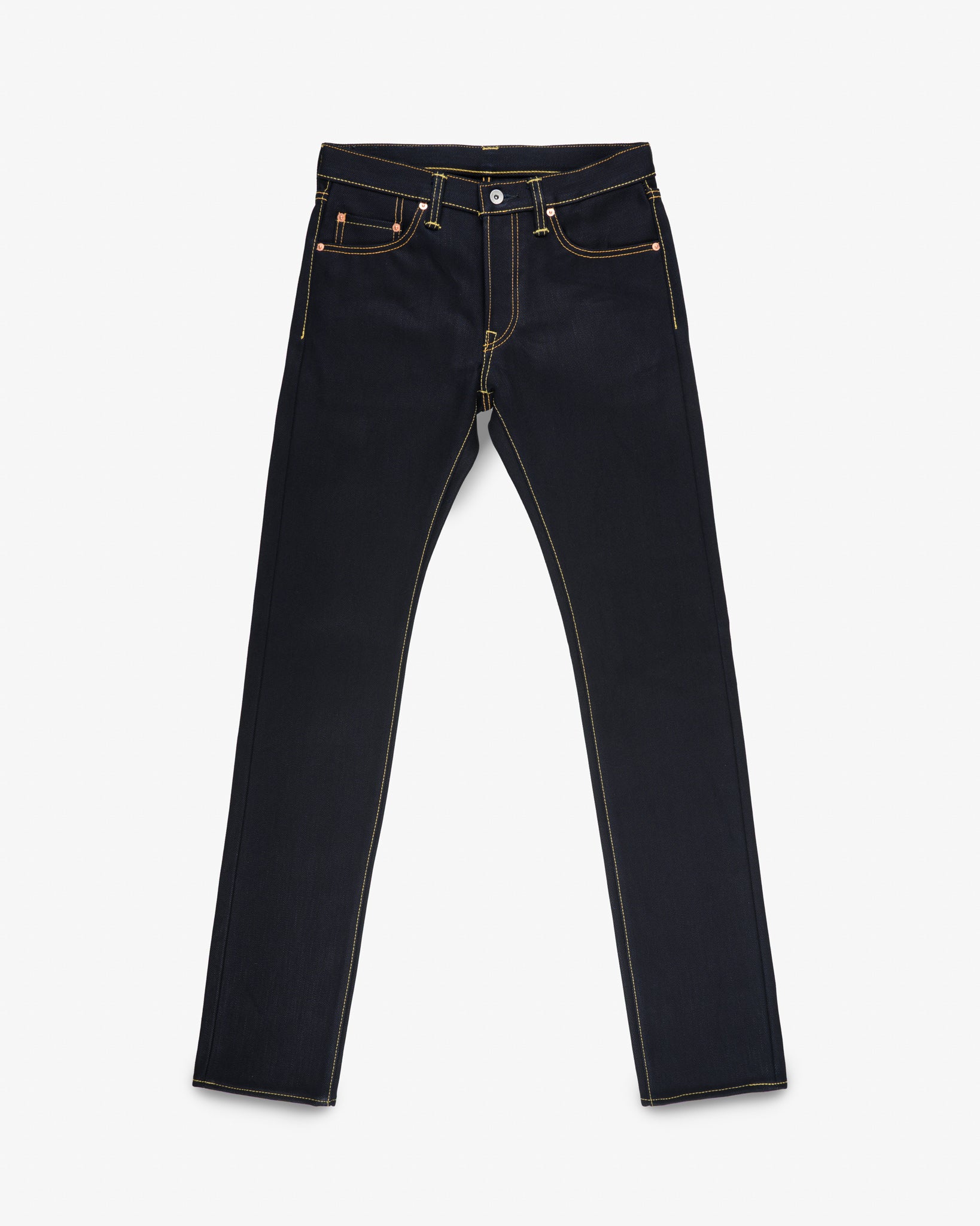 25oz Selvedge Denim Slim Tapered Cut Jeans - Indigo/Black