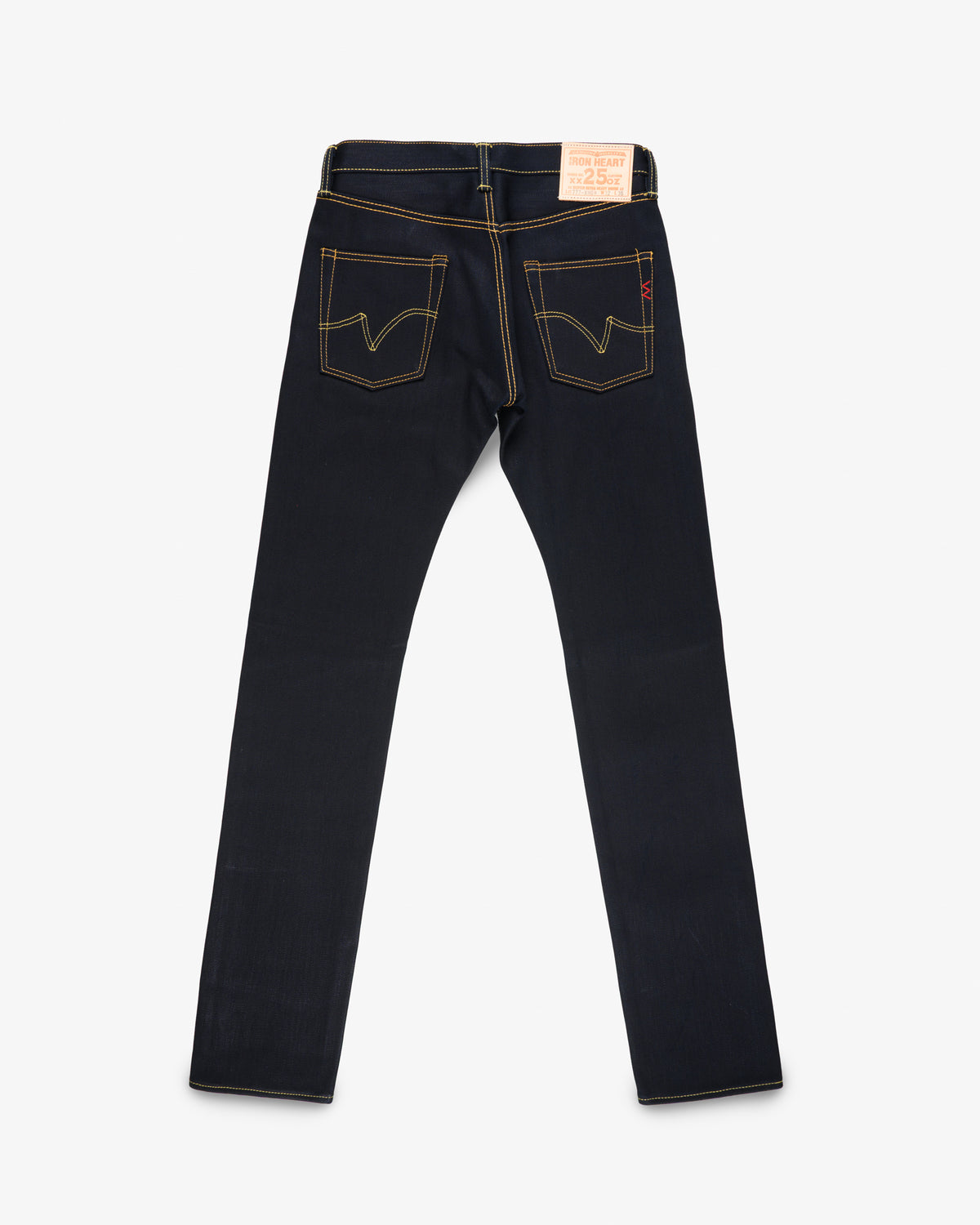 25oz Selvedge Denim Slim Tapered Cut Jeans - Indigo/Black (IH-777-XHSib) Tag 34, Hemmed to 33.0"