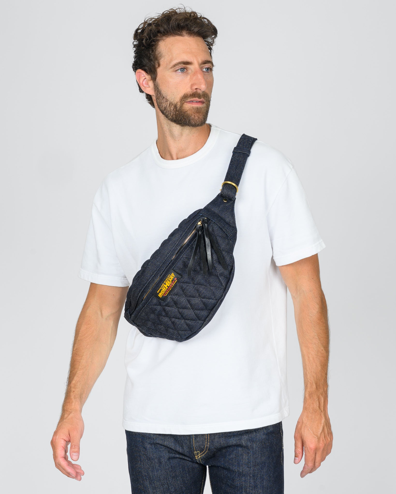 Diamond Stitched 25oz Selvedge Denim Waist Bag - Indigo