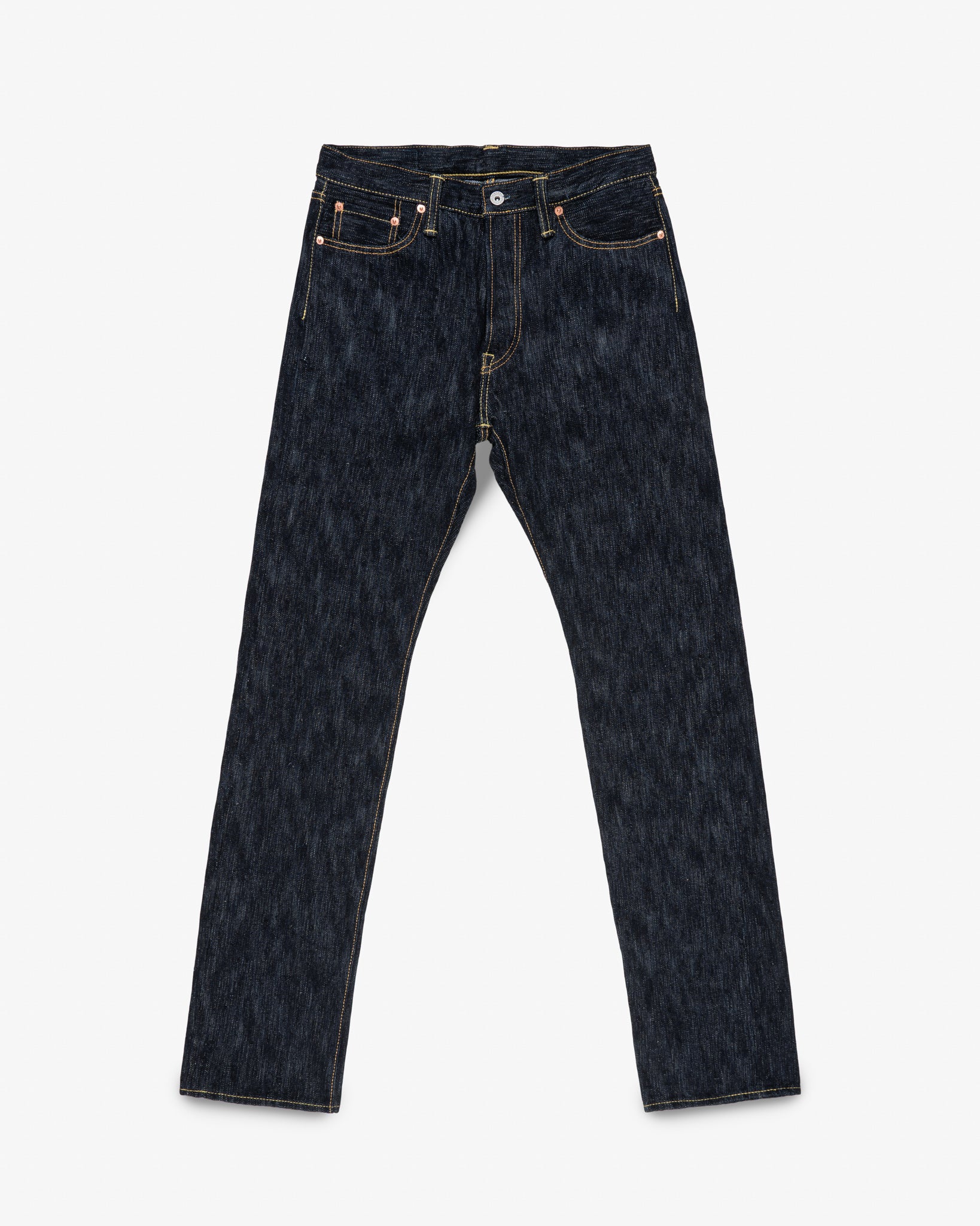 16oz Slubby Selvedge Denim Relaxed Tapered Cut Jeans - Indigo
