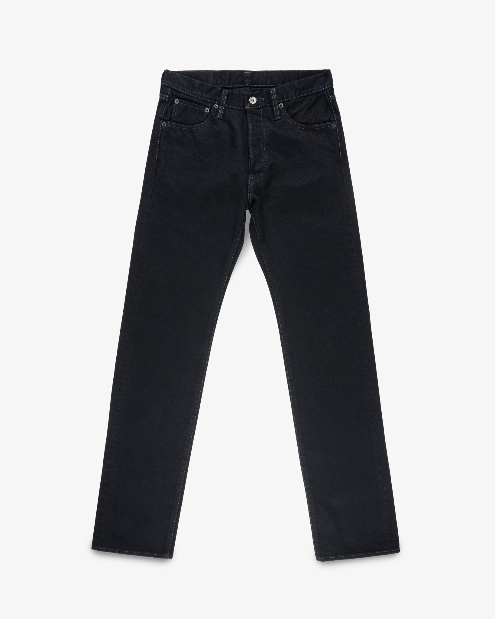 14oz Selvedge Denim Straight Cut Jeans - Indigo Overdyed Black