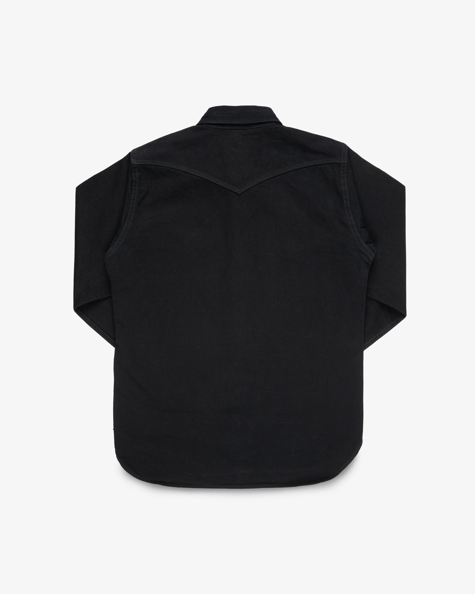 12oz Selvedge Denim Western Shirt "The Johnny Cash III" - Black (IHSH-218-BLK) Size Medium