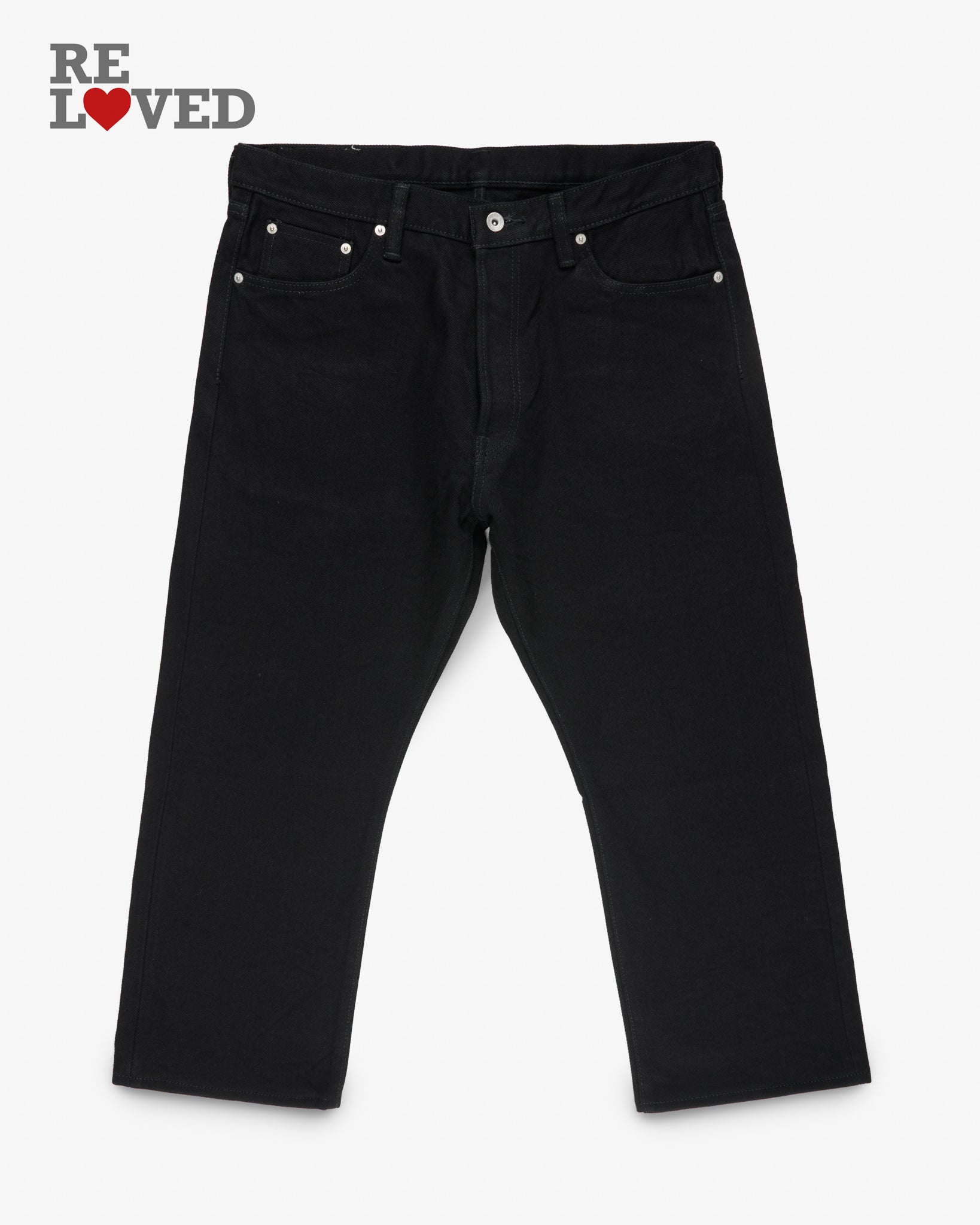 21oz Selvedge Denim Medium/High Rise Tapered Cut Jeans -  Superblack (Fades To Grey) (IH-888S-SBG) Tag 38, Hemmed to 24.0"