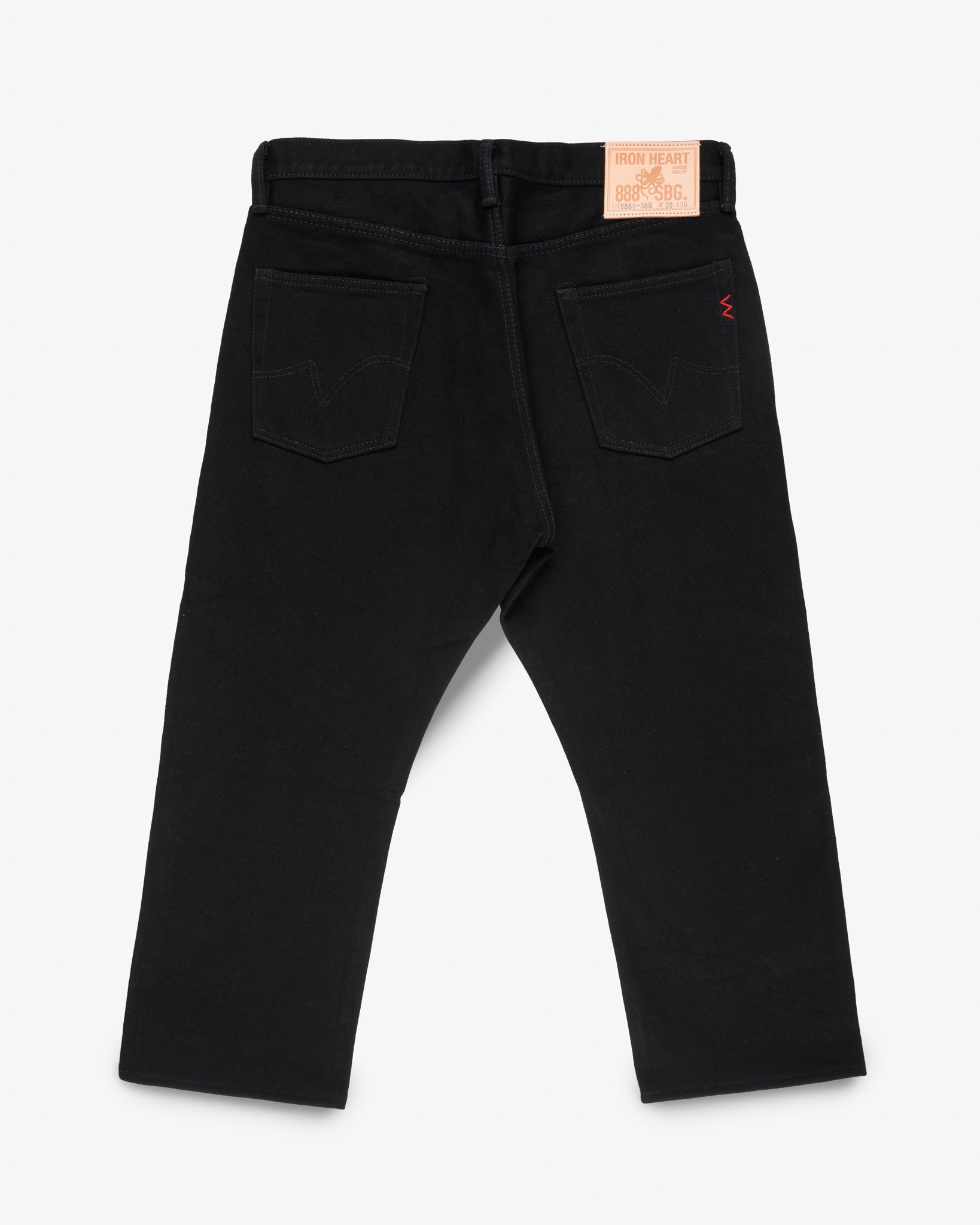 21oz Selvedge Denim Medium/High Rise Tapered Cut Jeans -  Superblack (Fades To Grey) (IH-888S-SBG) Tag 38, Hemmed to 24.0"