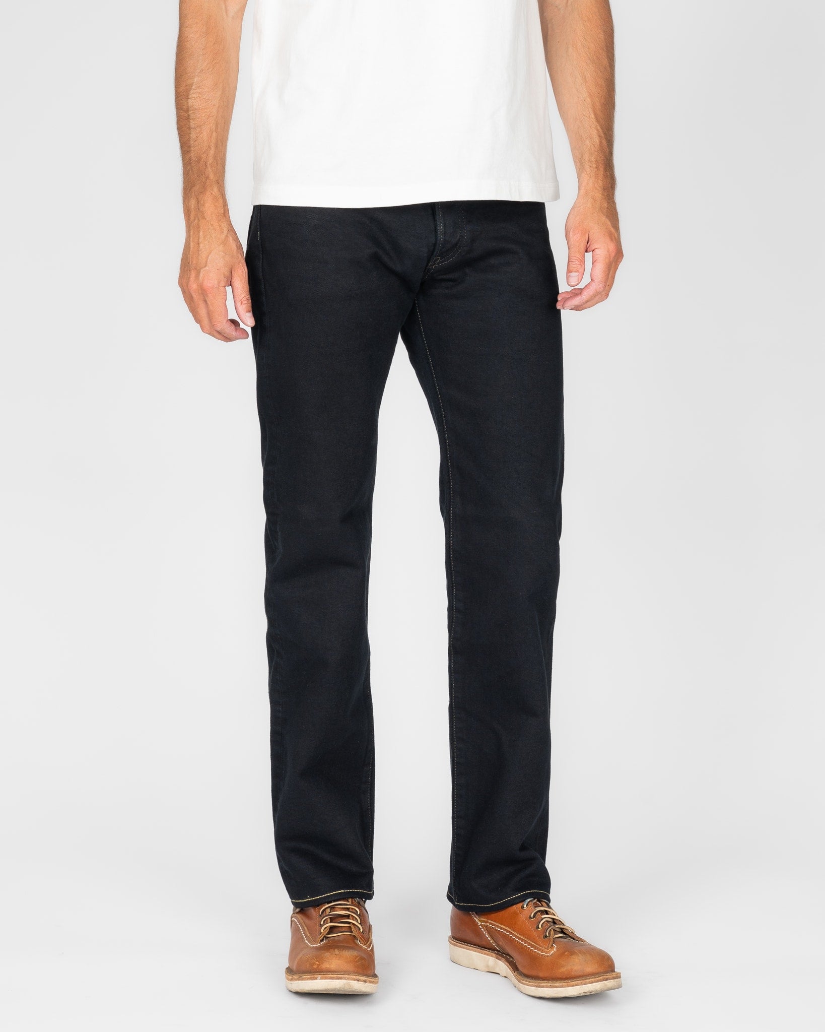 14oz Selvedge Denim Straight Cut Jeans - Indigo Overdyed Black