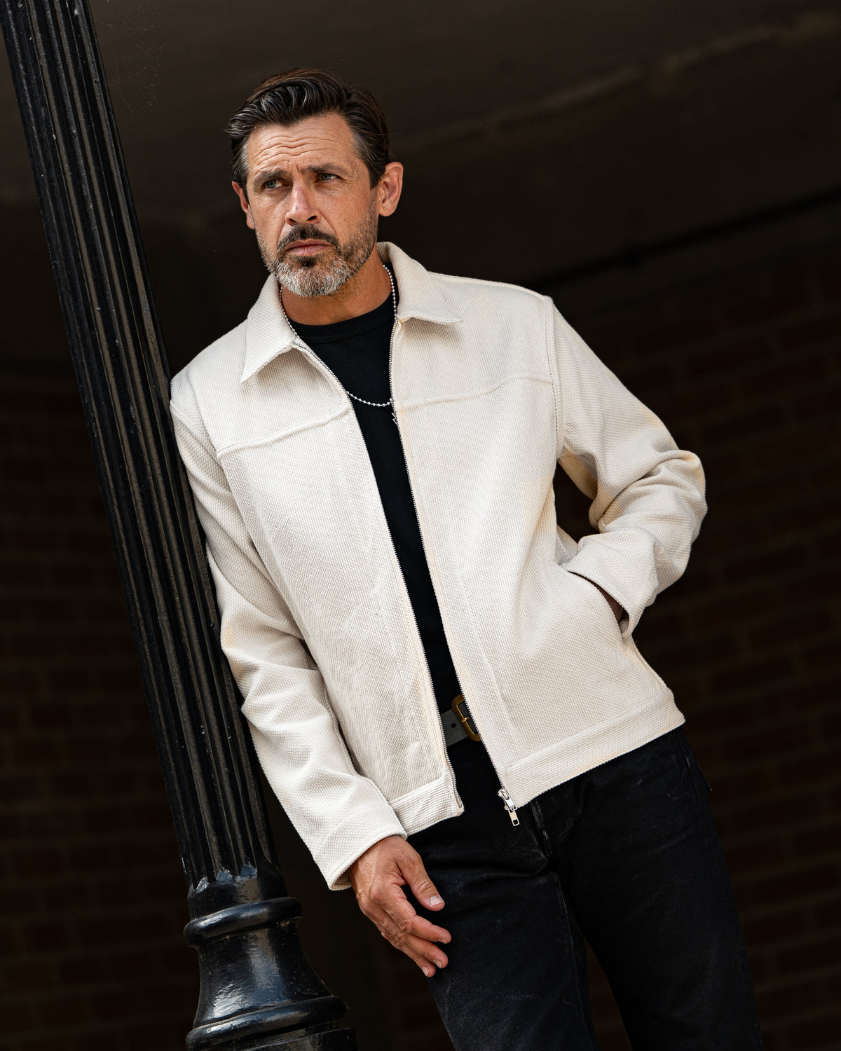 STF 9oz Sashiko Lightweight Jacket - Ecru