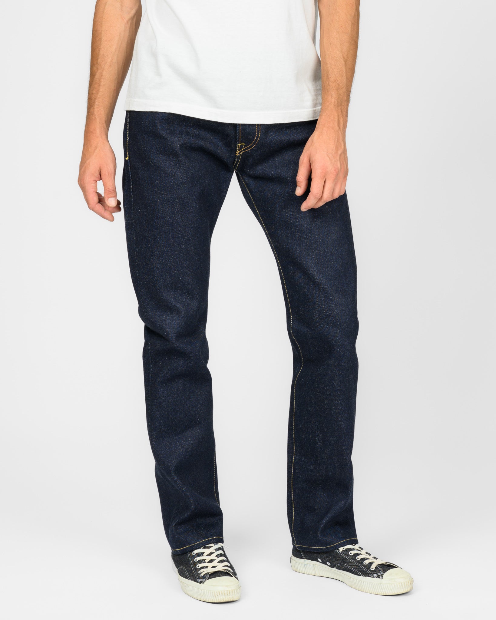 21/23oz Ultra Heavy Raw Selvedge Denim Slim Tapered Cut Jeans - Indigo