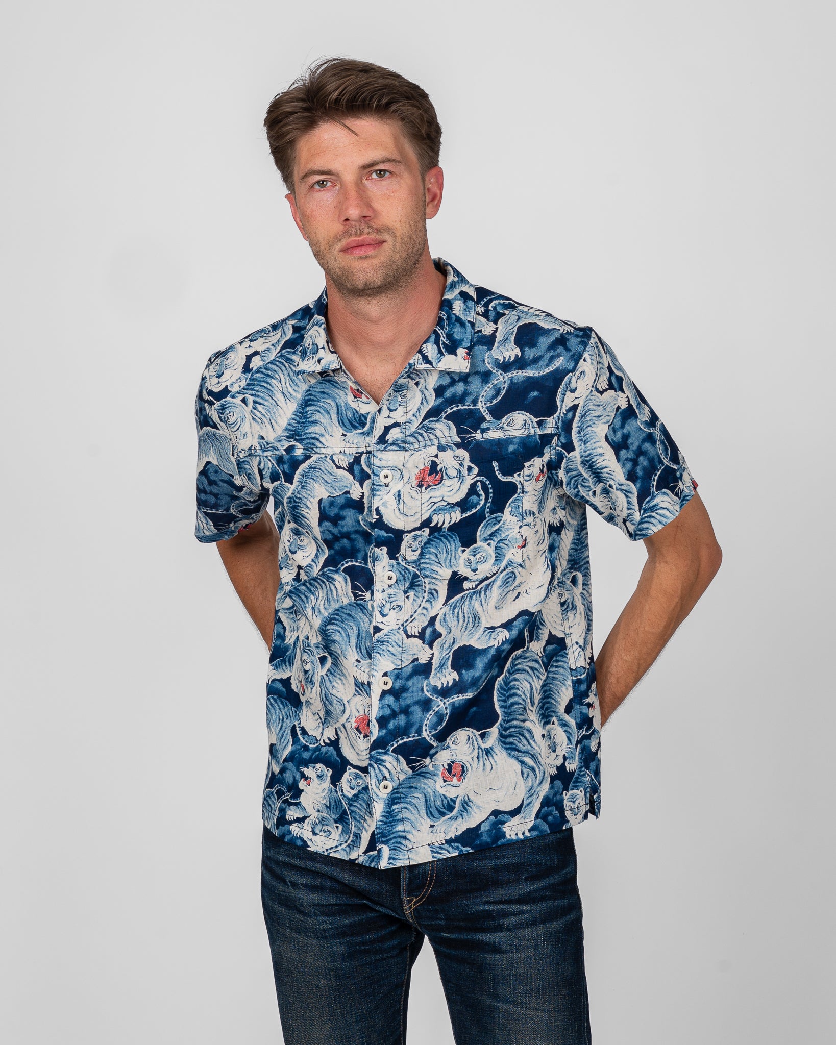 STF 3.5oz Linen Short Sleeve Shirt - Tiger