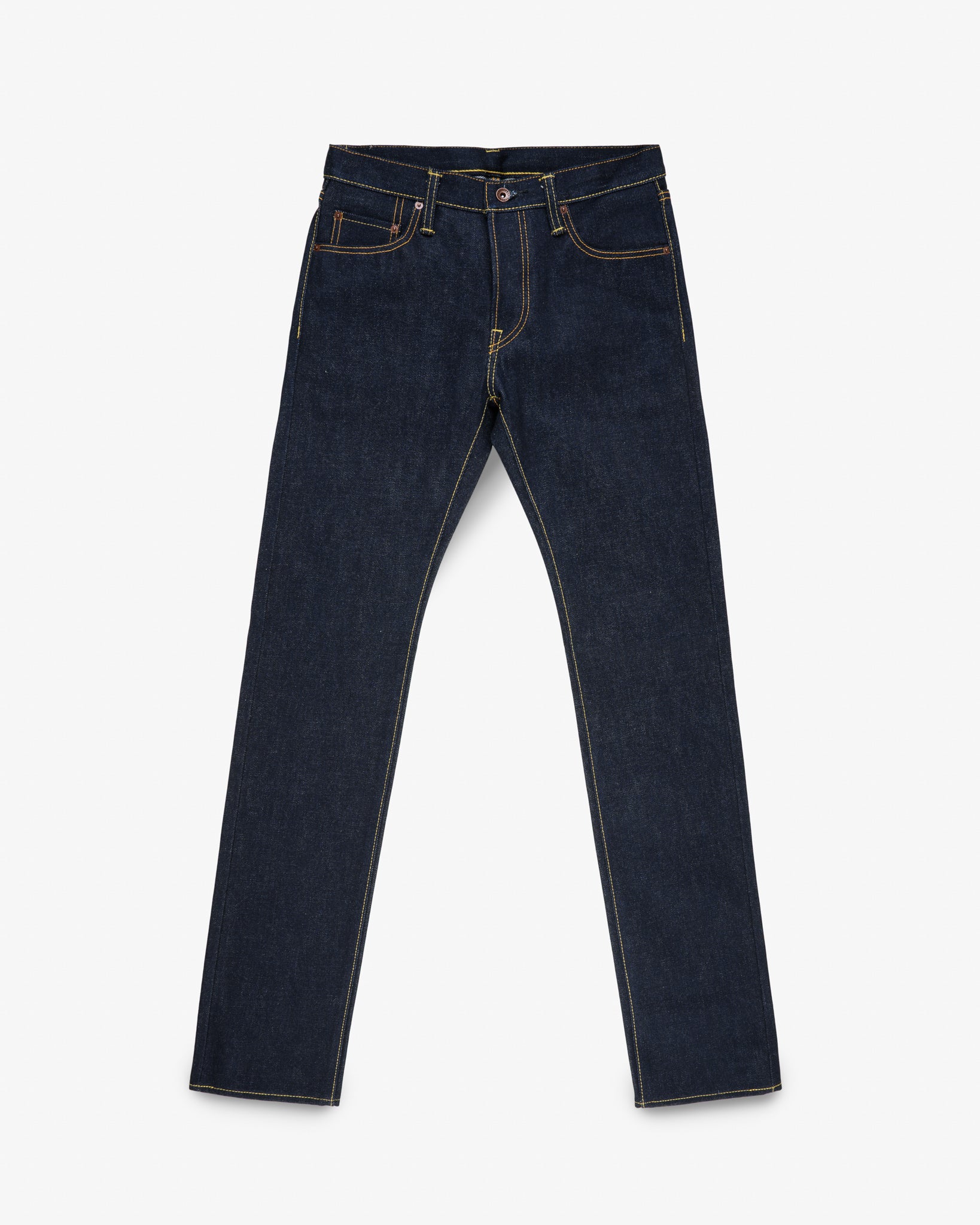 21/23oz Ultra Heavy Raw Selvedge Denim Slim Tapered Cut Jeans - Indigo