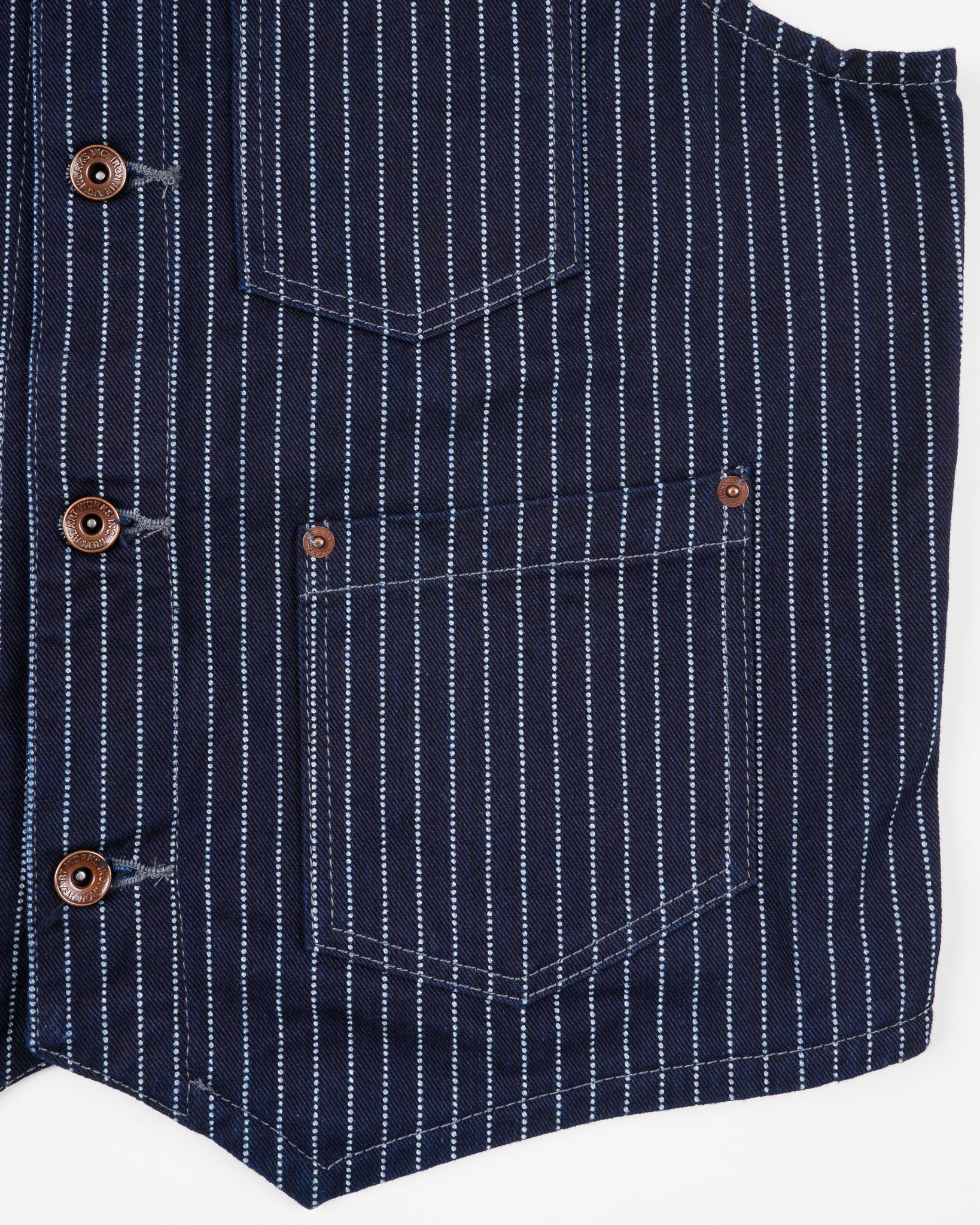 Iron Heart Japanese 12oz Wabash/Duck Work Vest - Indigo/Navy