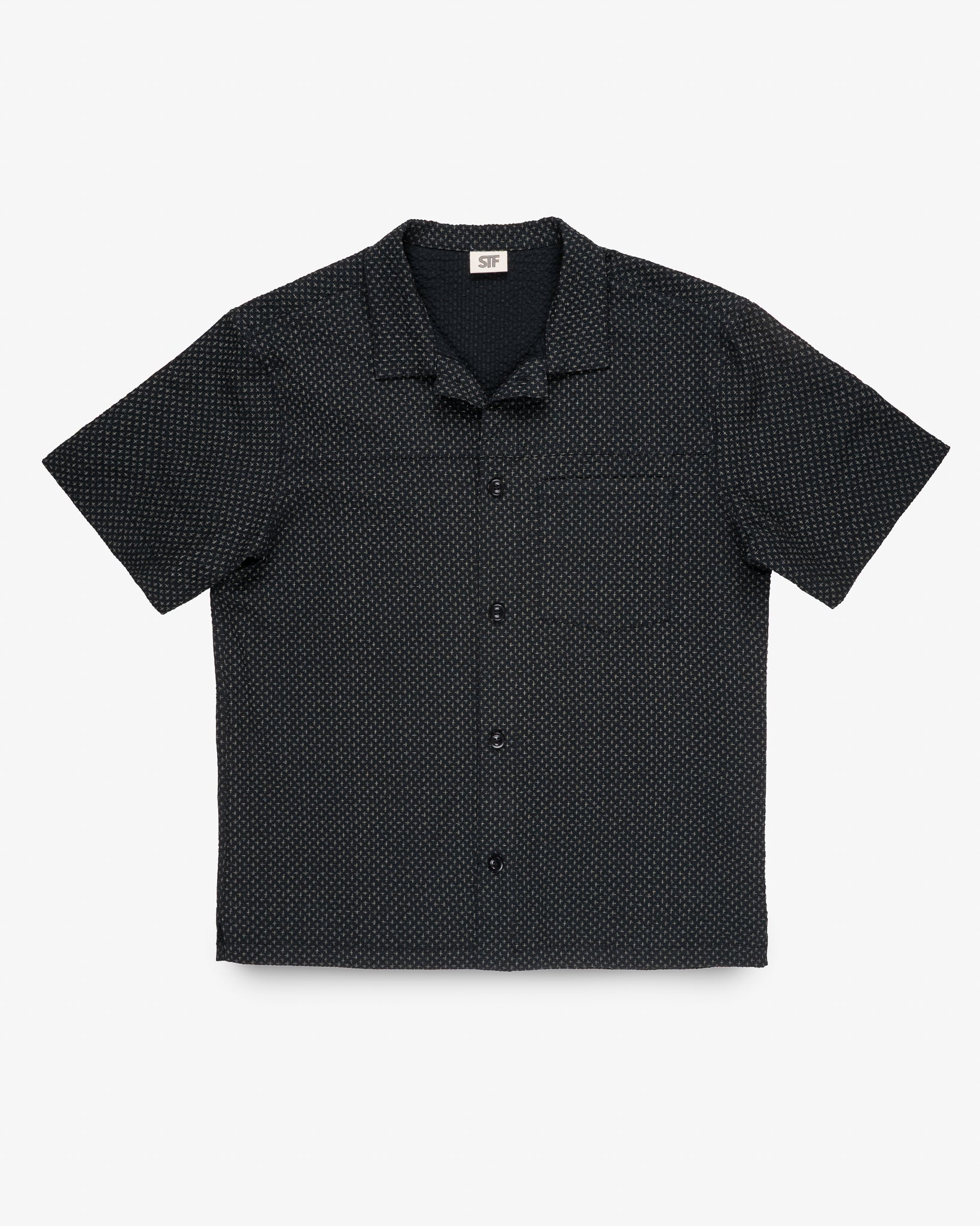 STF 3oz Japanese Seersucker Short Sleeve Shirt - Black