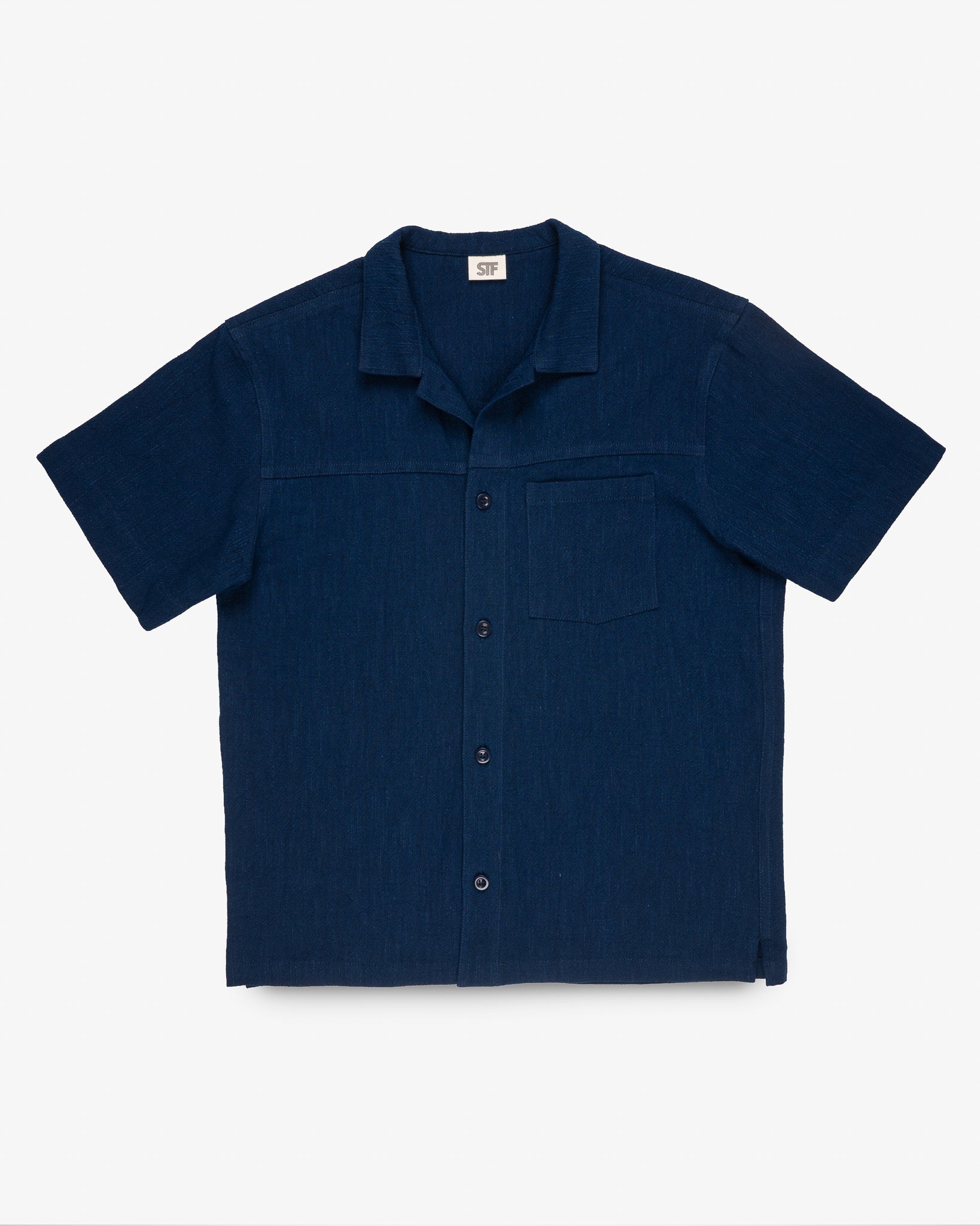 STF Japanese 8.5oz Slub Cotton Short Sleeve Shirt - Indigo