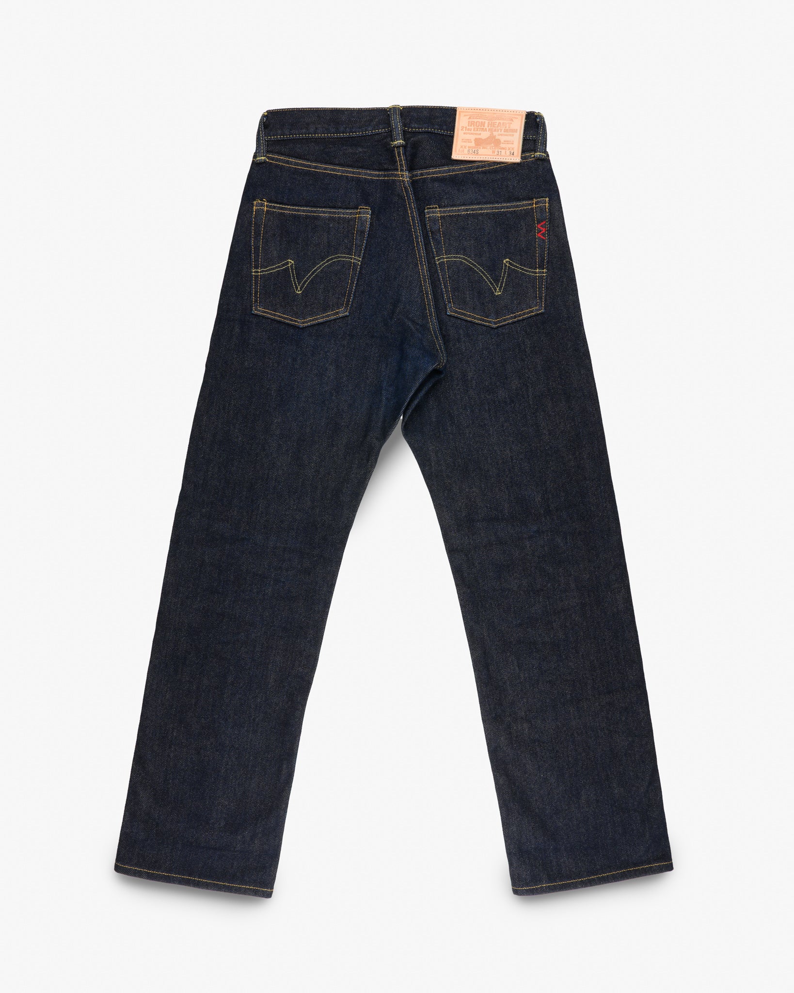 21oz Selvedge Denim Straight Cut Jeans - Indigo (IH-634S) Tag 31, Hemmed to 29.8"