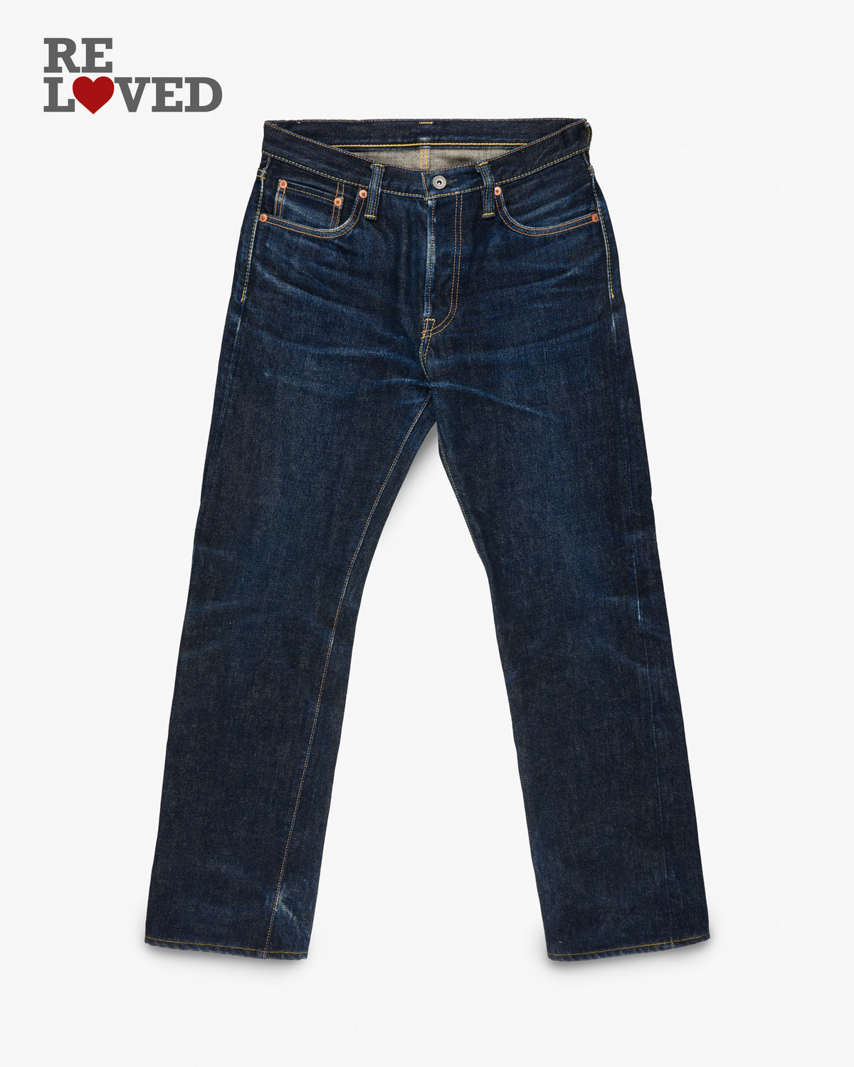 18oz Raw Selvedge Denim Slim Straight Cut - Indigo (IH-666S) Tag 33, Hemmed to 29.5"