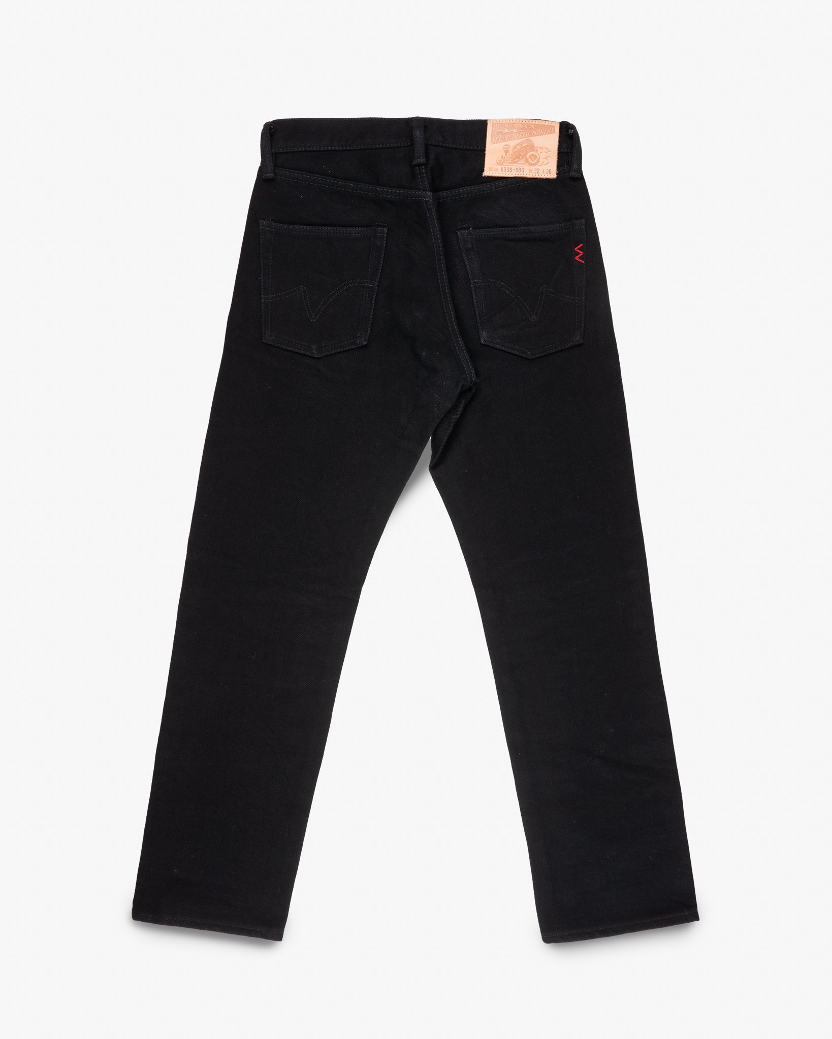 21oz Selvedge Denim Straight Cut Jeans -  Superblack (Fades To Grey) (IH-633S-SBG) Tag 32, Hemmed to 29.8"