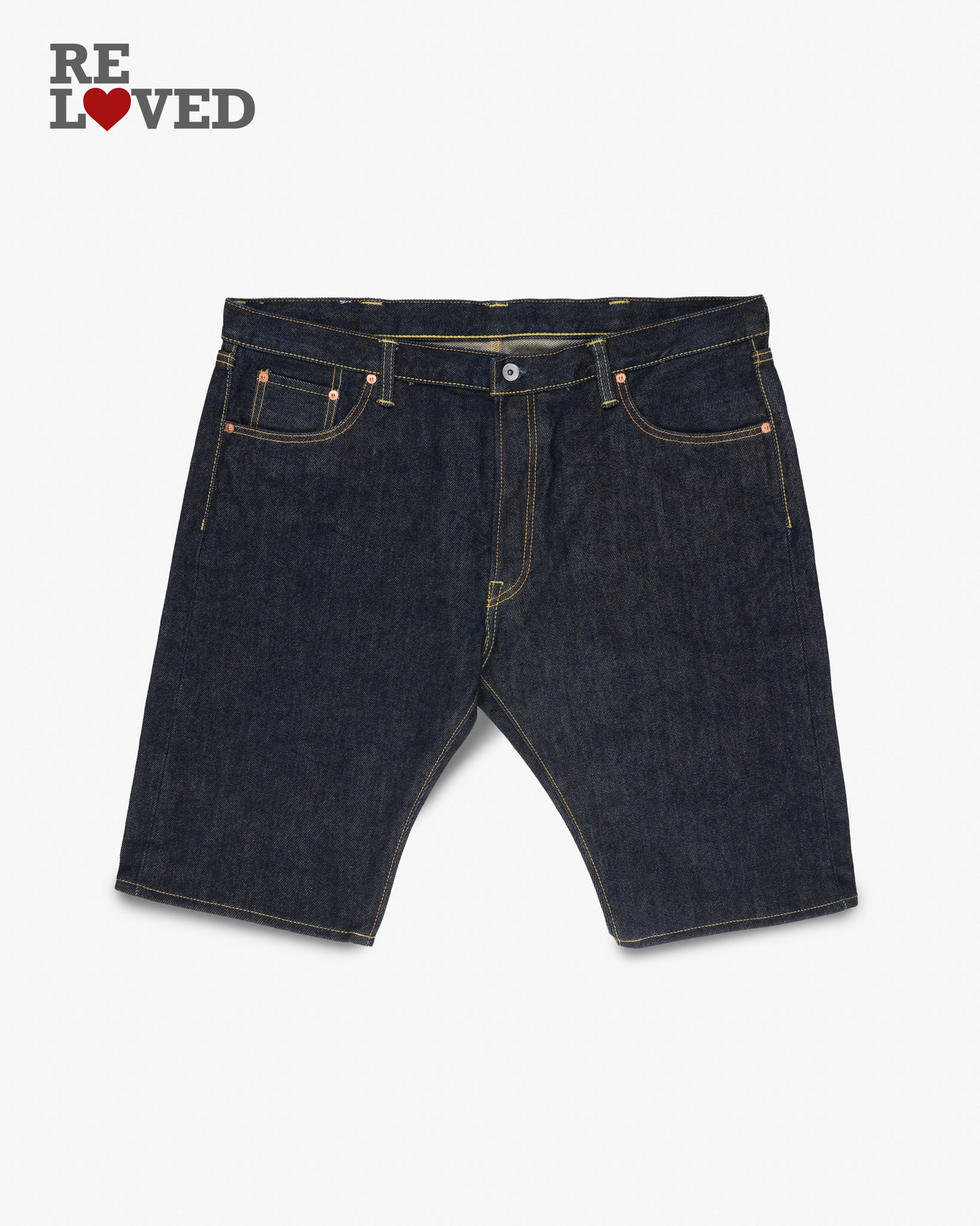 21oz Selvedge Denim Relaxed Tapered Cut Jeans - Indigo (IH-888s-21) Tag 44, Hemmed to 13.0"