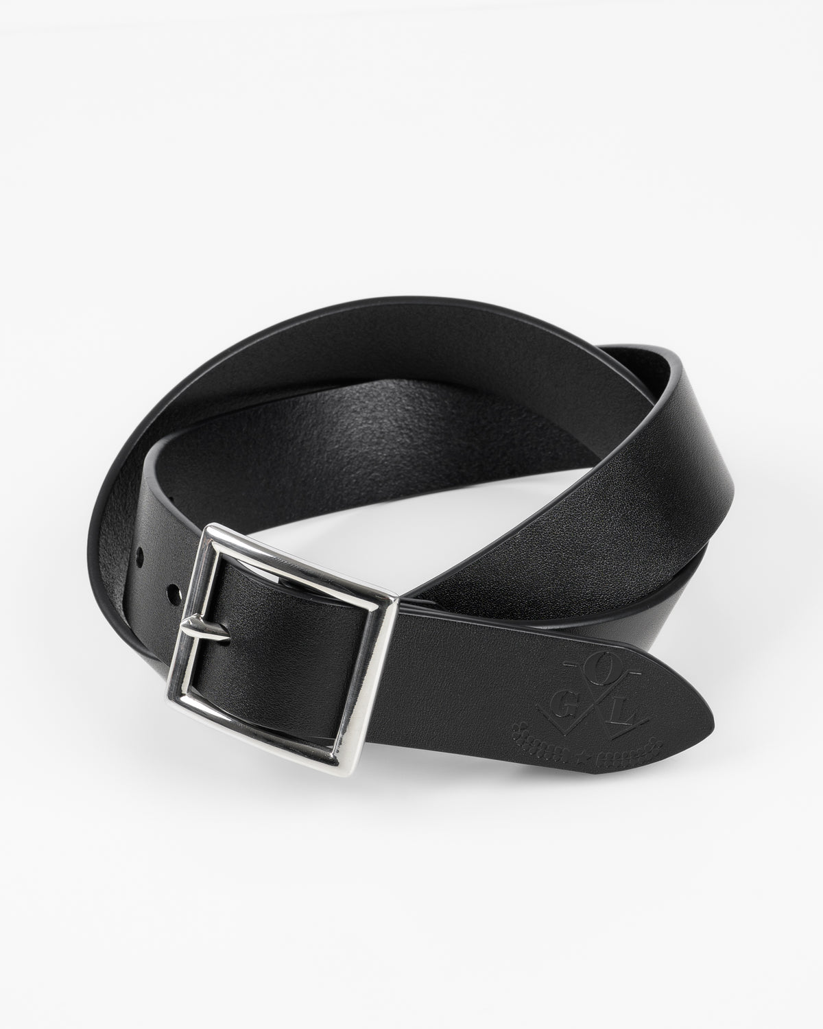 OGL Vintage Buckle Leather Belt - Black