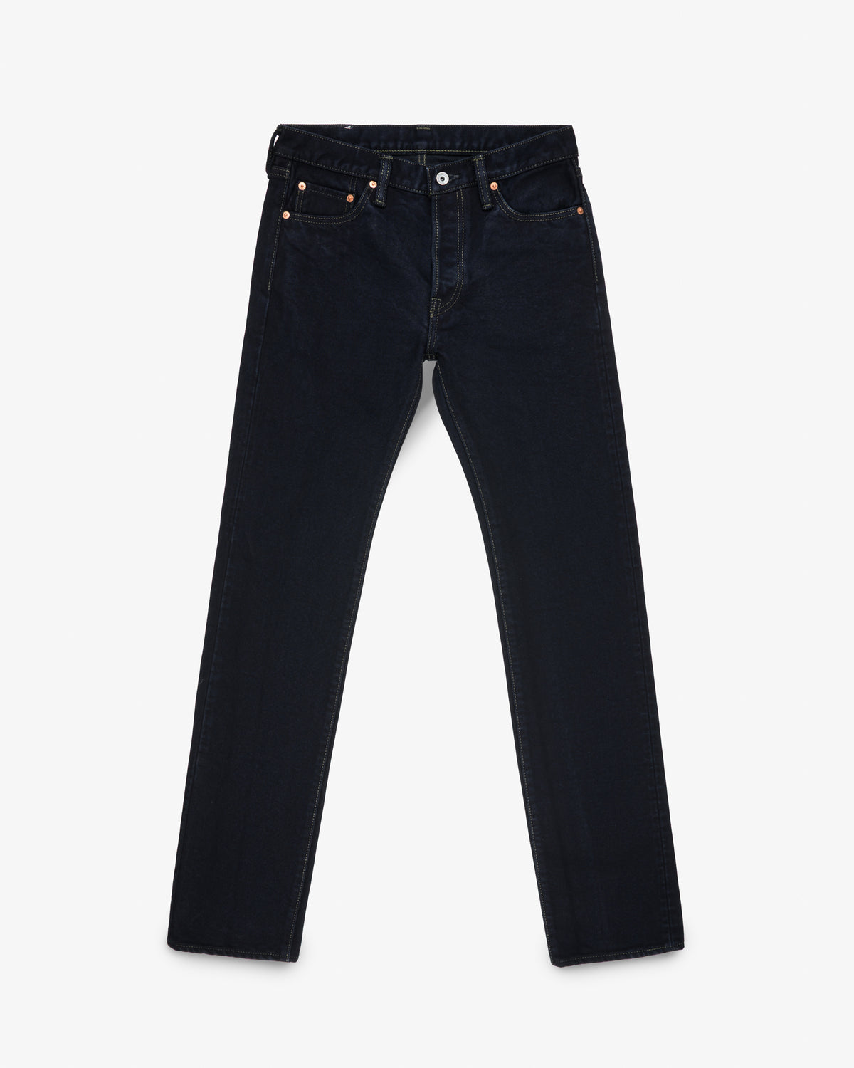 21oz Selvedge Denim Slim Straight Cut Jeans - Indigo Overdyed Black
