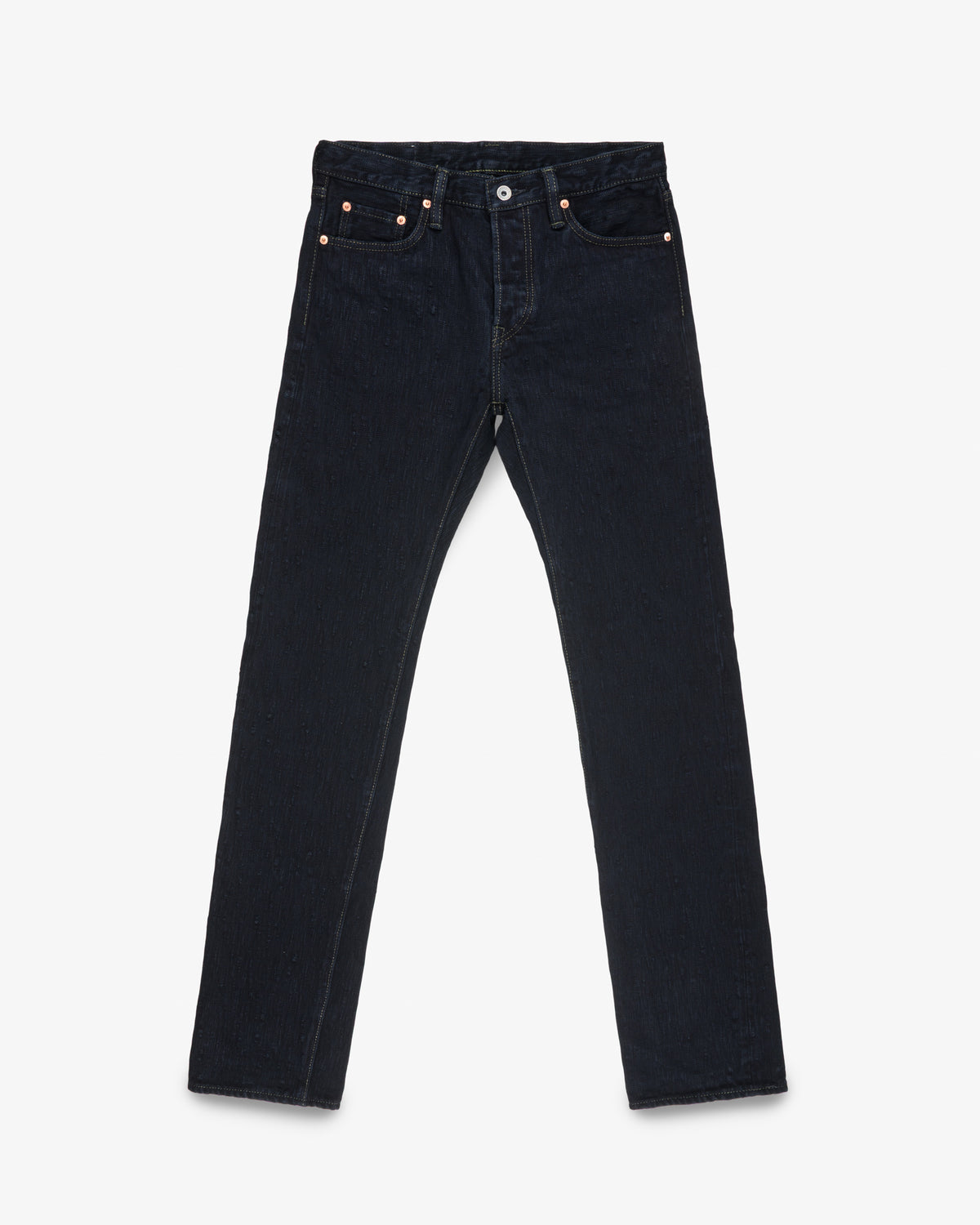 16oz Slubby Selvedge Denim Slim Straight Cut Jeans - Indigo Overdyed Black