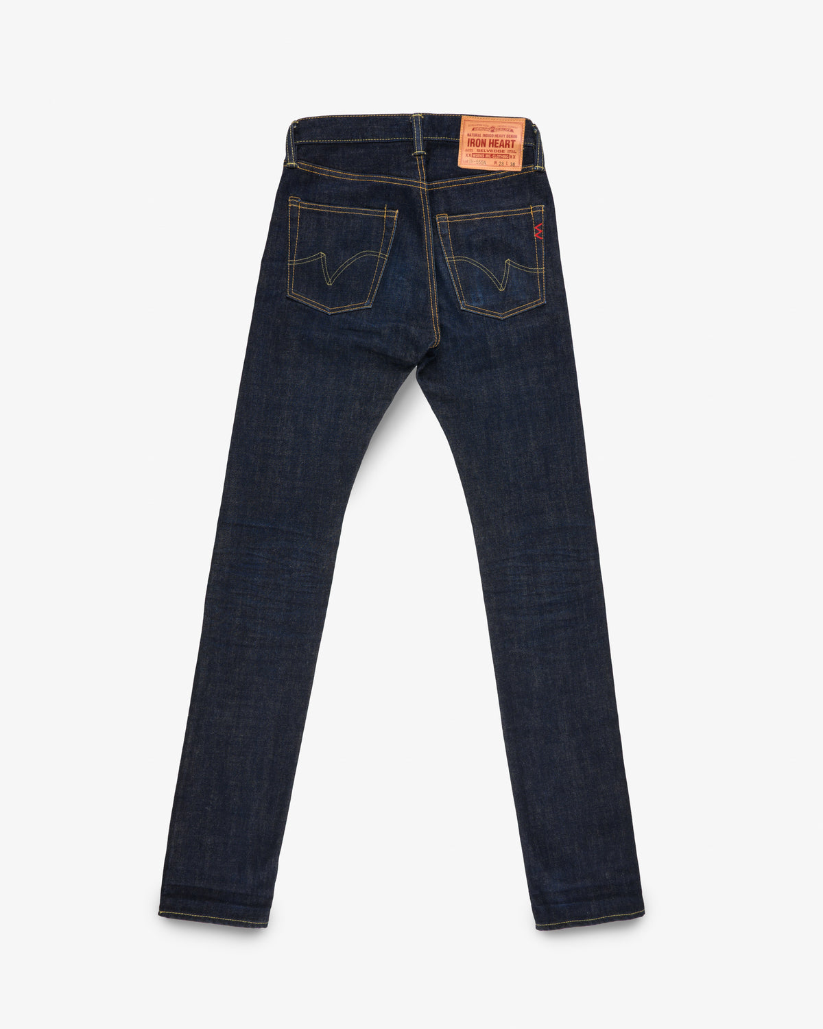 17oz Selvedge Denim Slim Cut Jeans - Natural Indigo (IH-555N) Tag 28, Hemmed to 36.0"