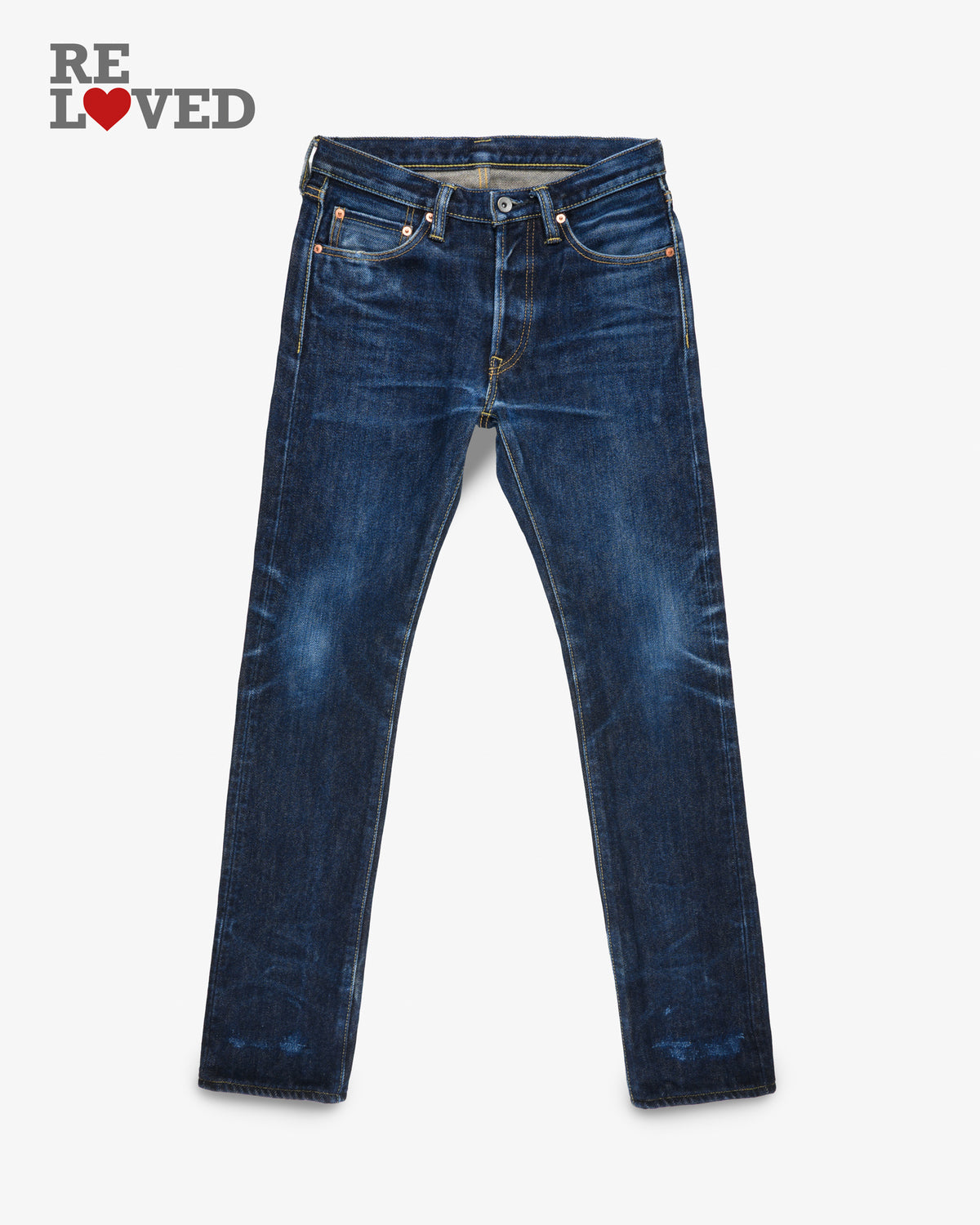 21oz Selvedge Denim Super Slim Cut Jeans - Indigo (IH-555-01) Tag 30, Hemmed to 32.5"