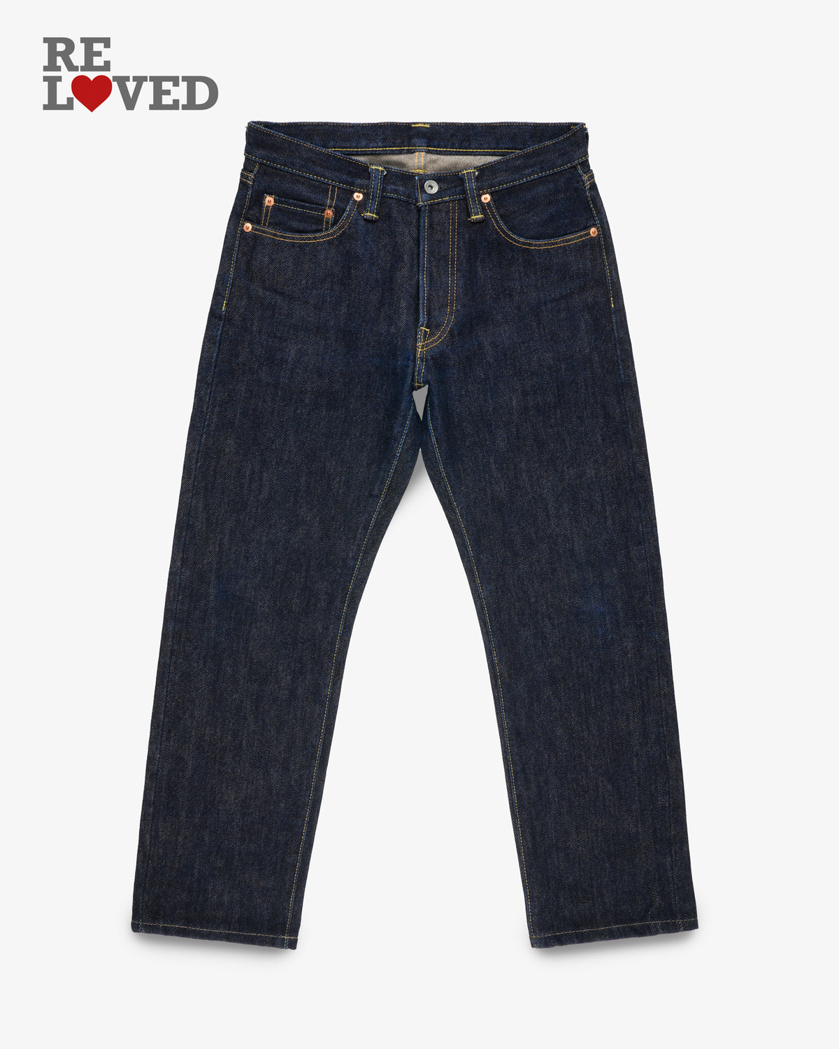 21oz Selvedge Denim Straight Cut Jeans - Indigo (IH-633S) Tag 30, Hemmed to 26.5"