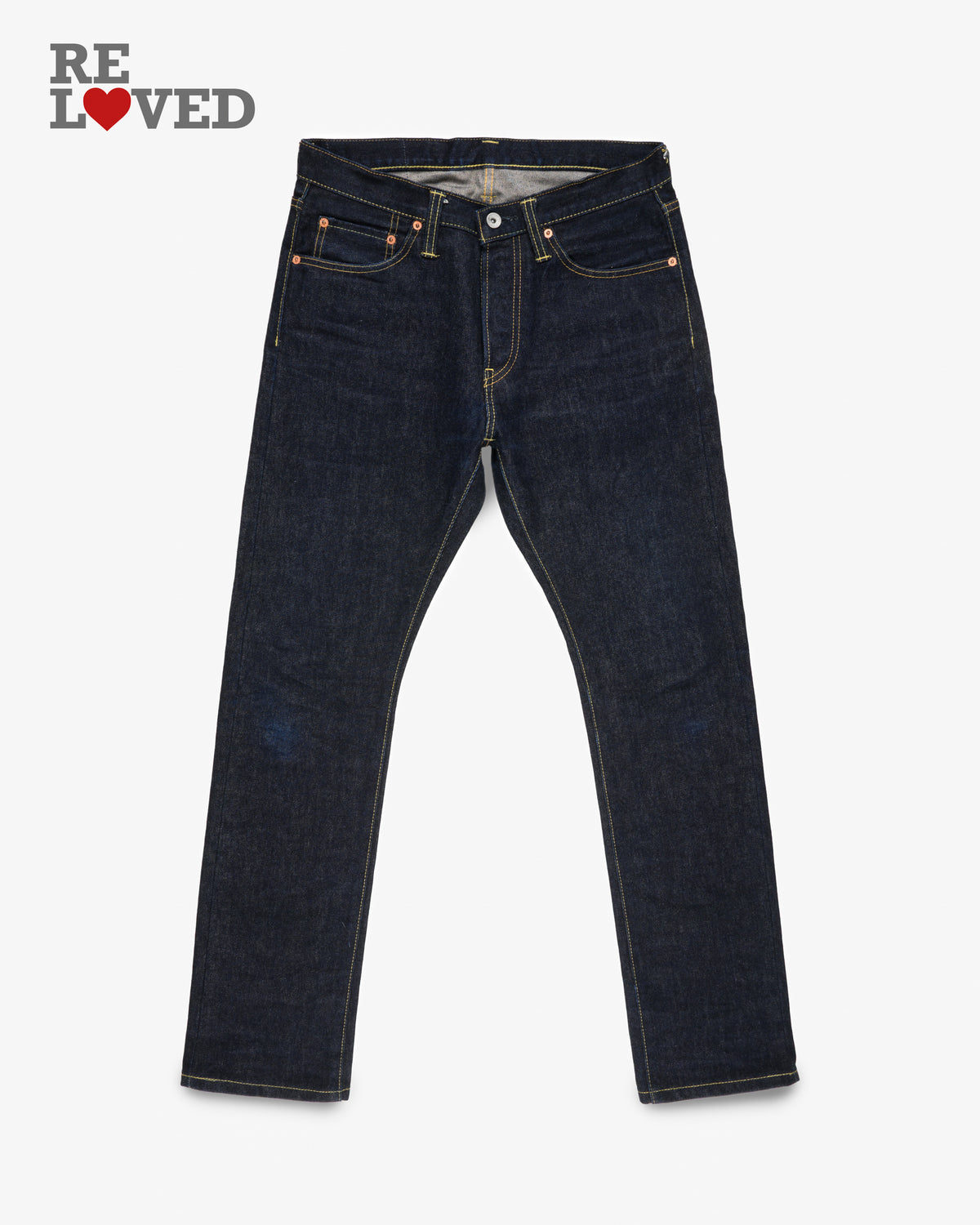14oz Selvedge Denim Super Slim Cut Jeans - Indigo (IH-555S-142) Tag 32, Hemmed to 31.5"