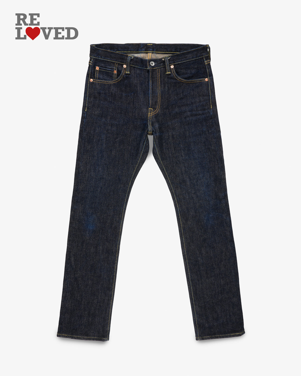 21oz Shinayaka Selvedge Denim Slim Cut Jeans - Indigo (IH-555-SST) Tag 32, Hemmed to 31.0"