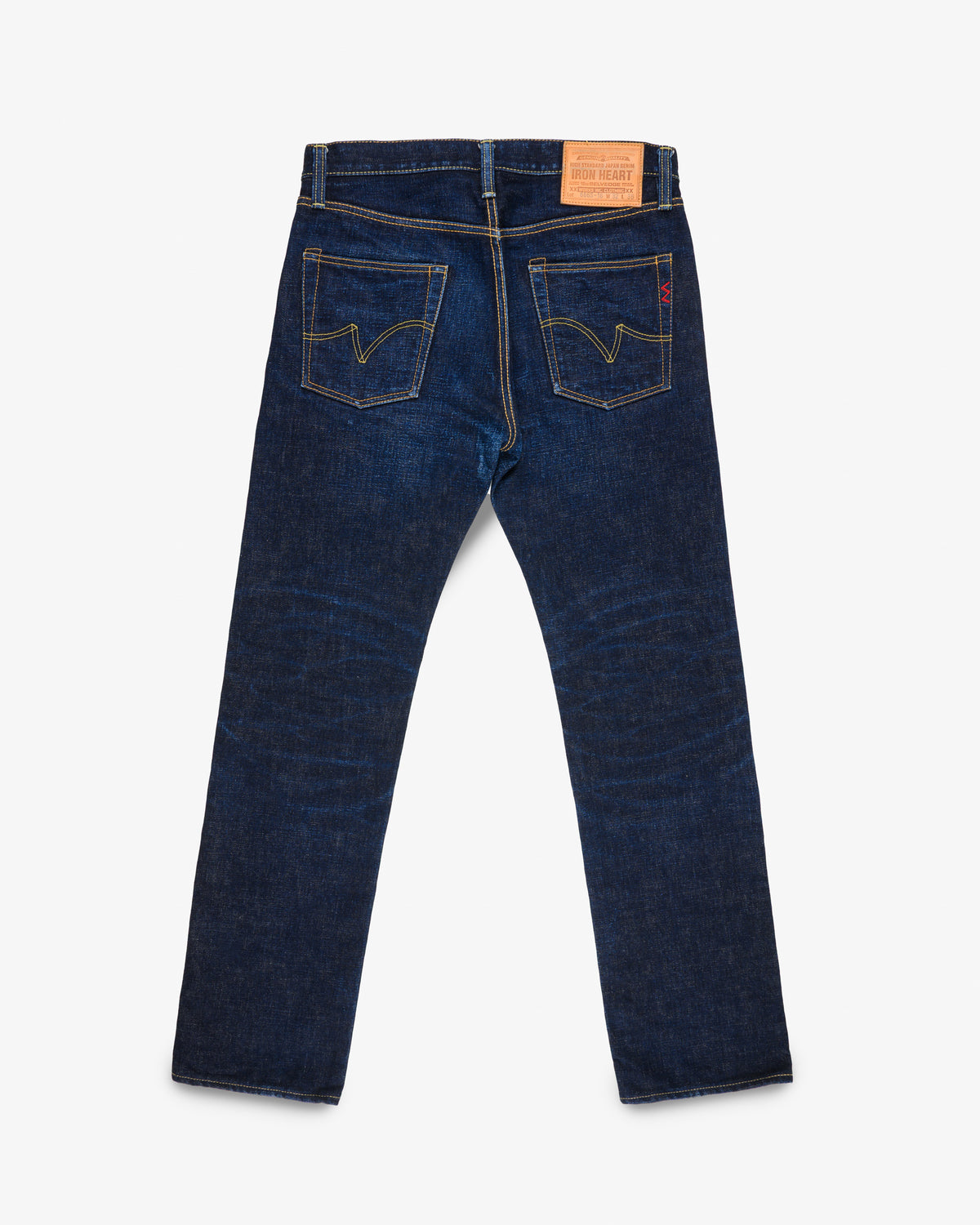 18oz Vintage Selvedge Denim Slim Straight Cut Jeans - Indigo (IH-666s-18) Tag Size 32, Hemmed to 32.0"