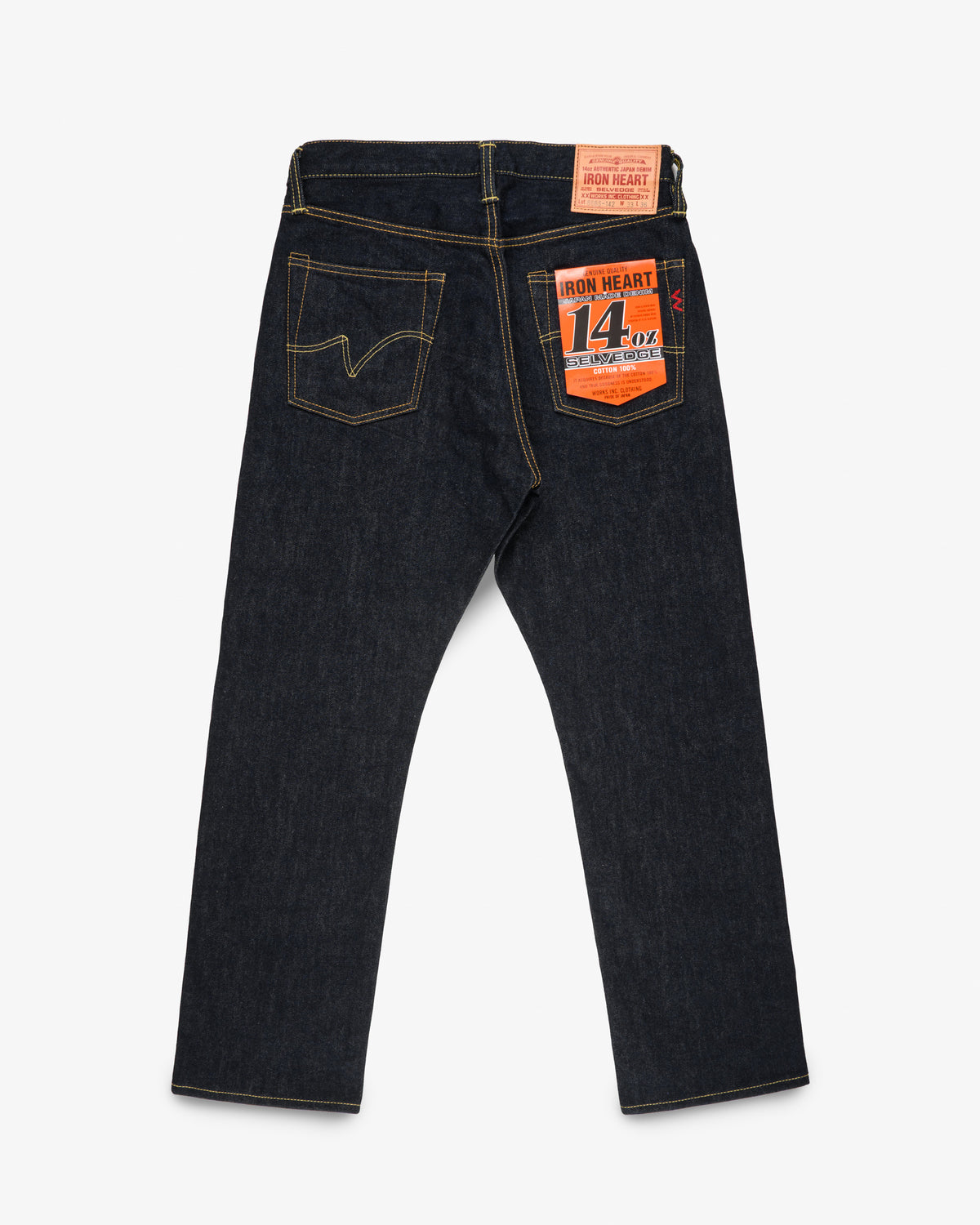 14oz Selvedge Denim Relaxed Tapered Cut Jeans - Indigo (IH-888s-142) Tag 33, Hemmed to 28.5"