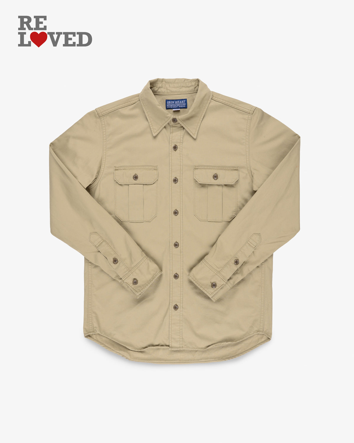 9oz Military Shirt - Beige (IHSH-354-BEI) Size Large