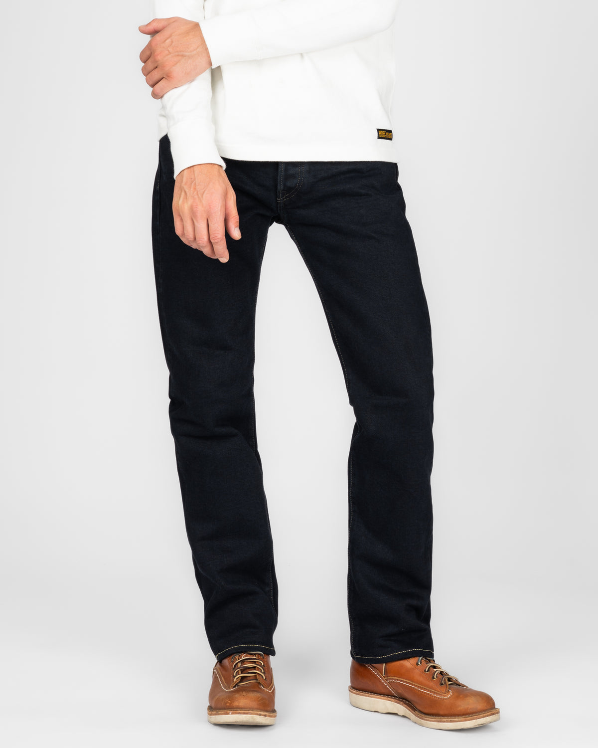 21oz Selvedge Denim Slim Straight Cut Jeans - Indigo Overdyed Black
