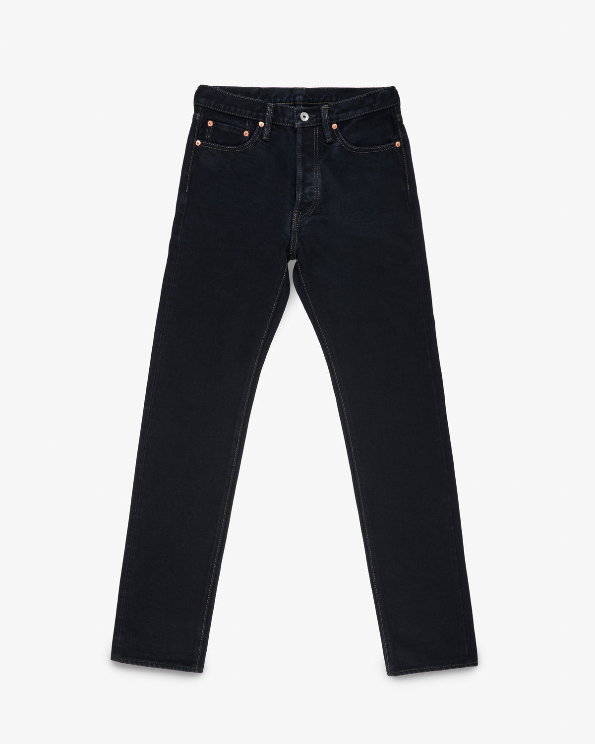 21oz Selvedge Denim Relaxed Tapered Cut Jeans - Indigo Overdyed Black
