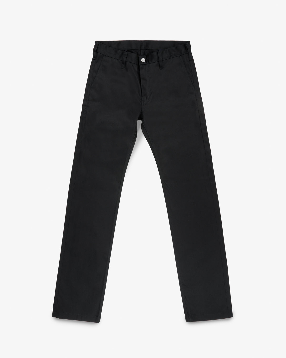 9oz Mercerised Selvedge Cotton Straight Cut Chinos - Black