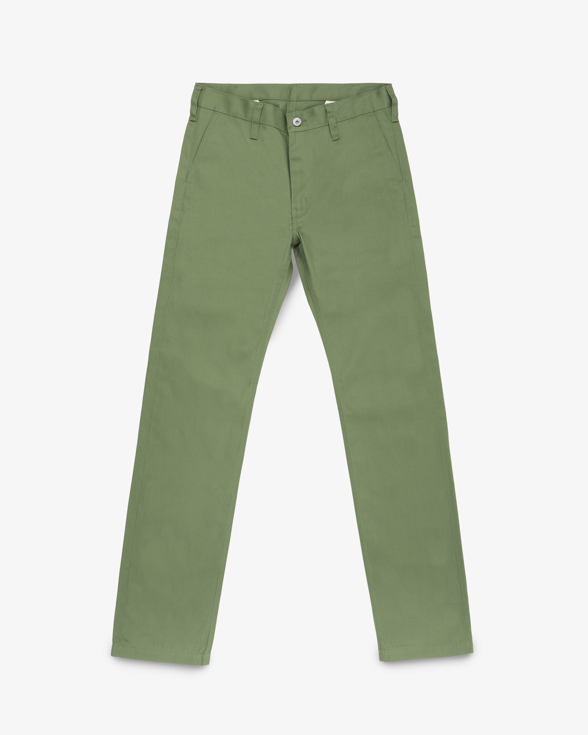 9oz Mercerised Selvedge Cotton Straight Cut Chinos - Olive
