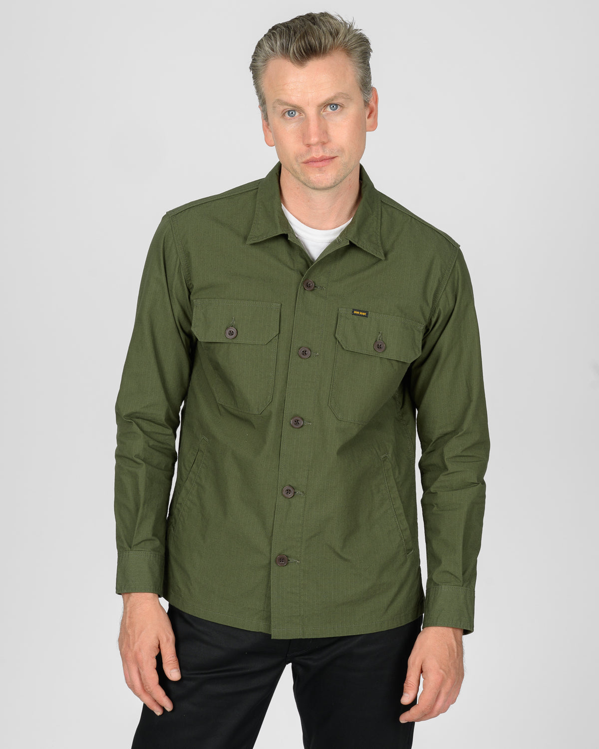 8oz Cotton/Nylon Ripstop Military CPO Shirt - Olive Drab Green