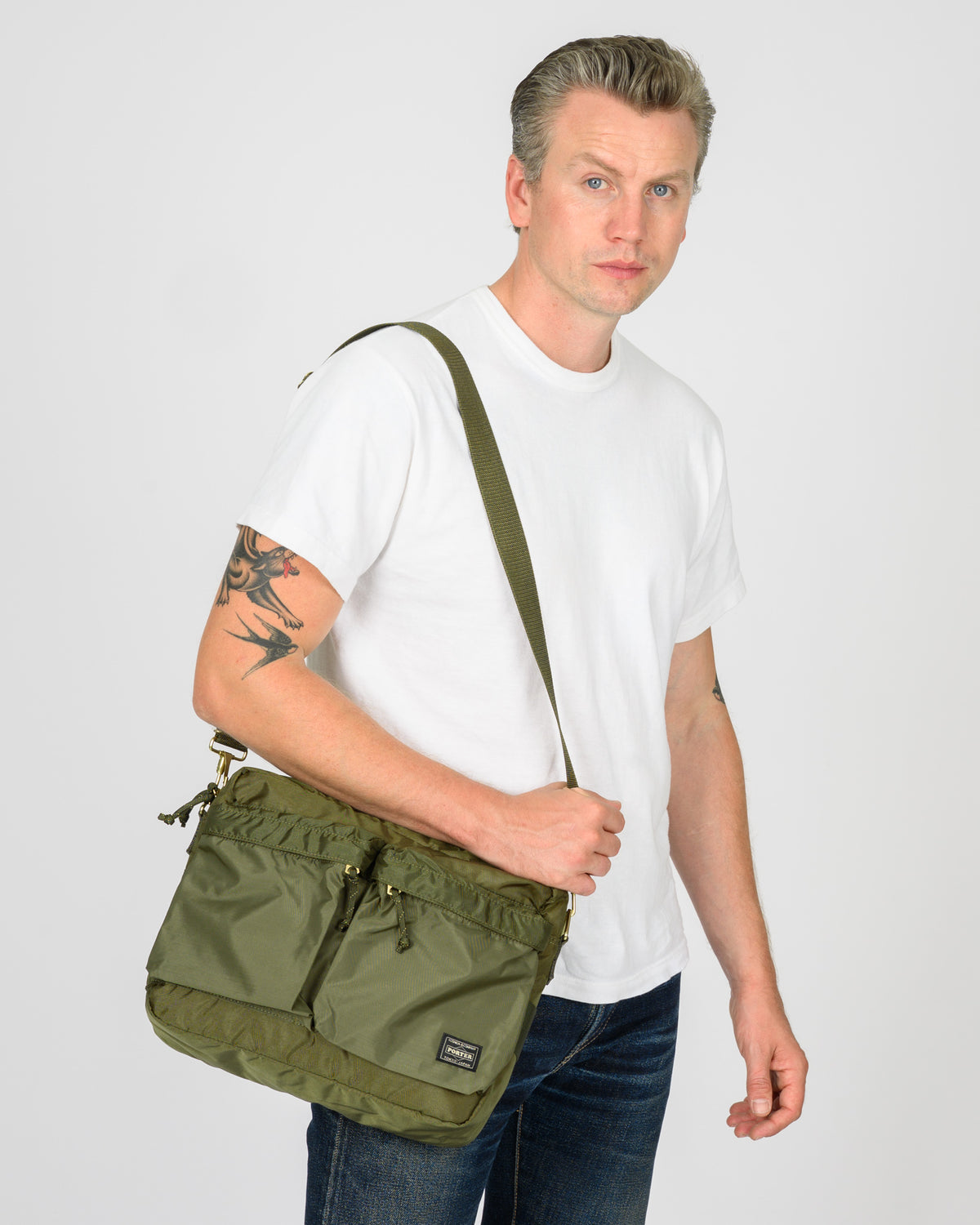 Porter - Yoshida & Co. - Force Shoulder Bag - Olive